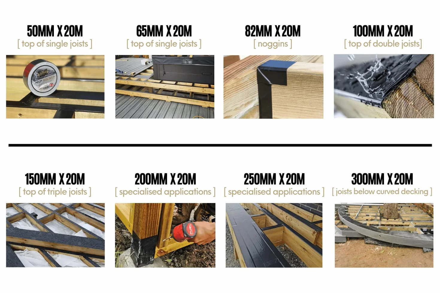 Walther Strong Taśma pokładowa 65 mm x 20 m ochrona legarów przed wilgocią