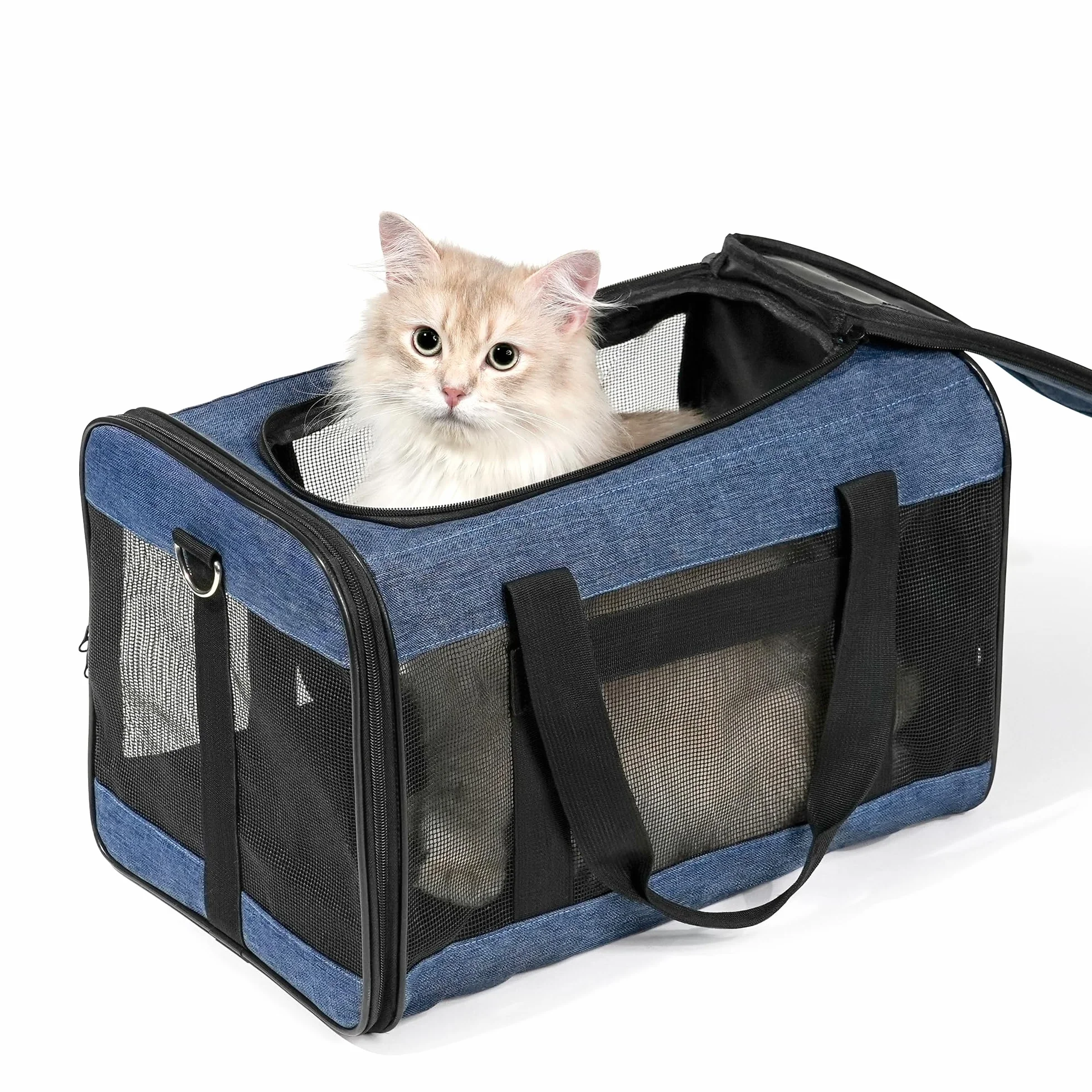 HITSLAM hundebox Faltbar Hundetransportbox Katzentransportbox Katzenbox Transportbox katzentasche für Hund, Katzen, Airline Zugelassen, Reisefreundliche Transporttasche