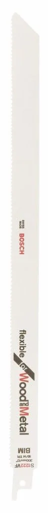 Bosch Professional 2 szt. brzeszczot do piły szablasta S 1222 VF Flexible for Wood and Metal (długość 300 mm, akcesoria do piły szablajnej)
