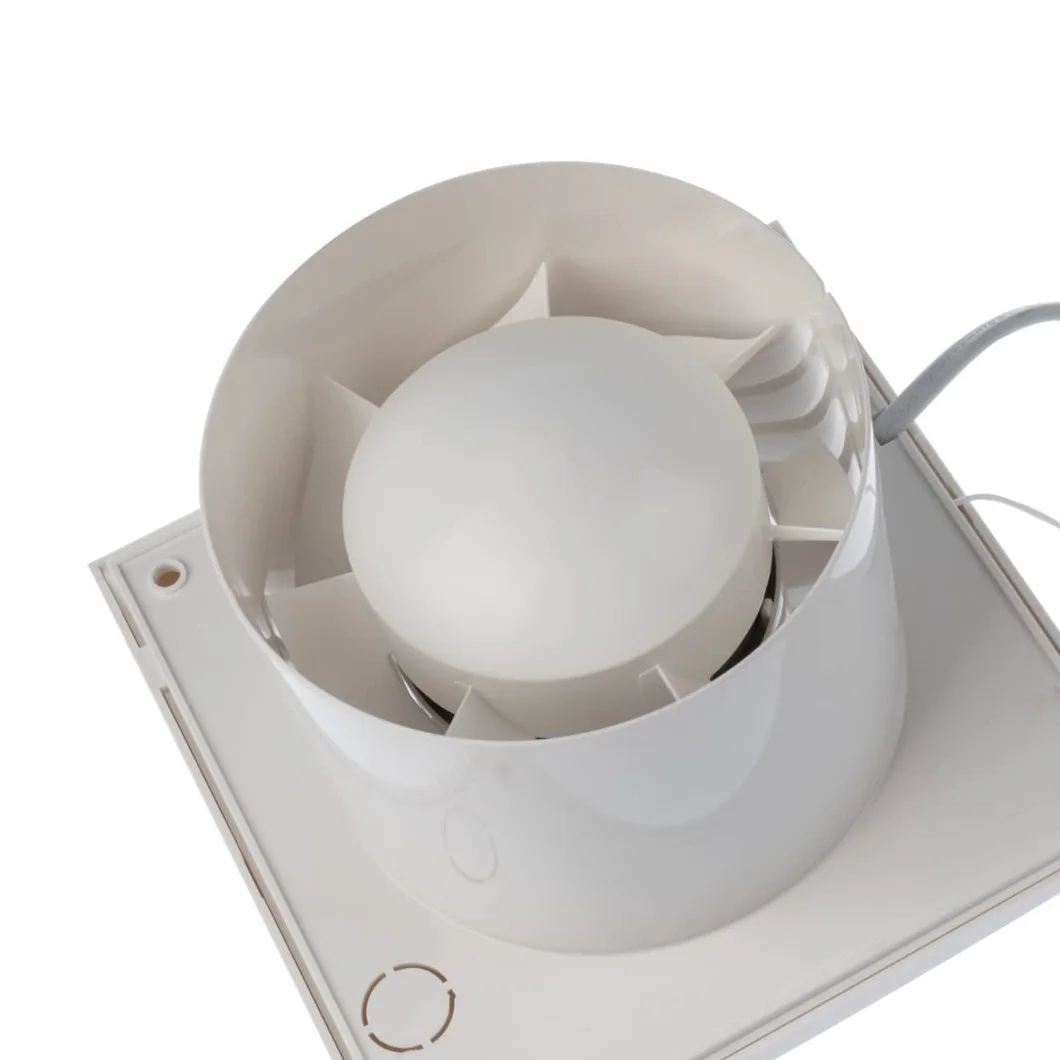 Europlast Wentylator wyciągowy z kablem, Ø 125 mm, cichy naścienny wyciąg powietrza do kuchni, łazienki, toalety domowej, tworzywo sztuczne, biały