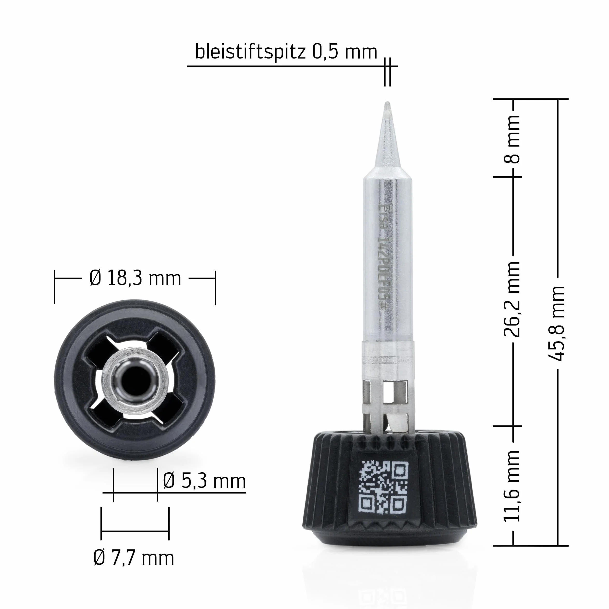 ERSA ERSADUR 142PDLF05 końcówka ołówkowa 0,5 mm do i-Tool TRACE & i-Tool MK2 / i-CON Trace IoT i stacji lutowniczych i-Con serii MK2 – z opatentowaną powłoką