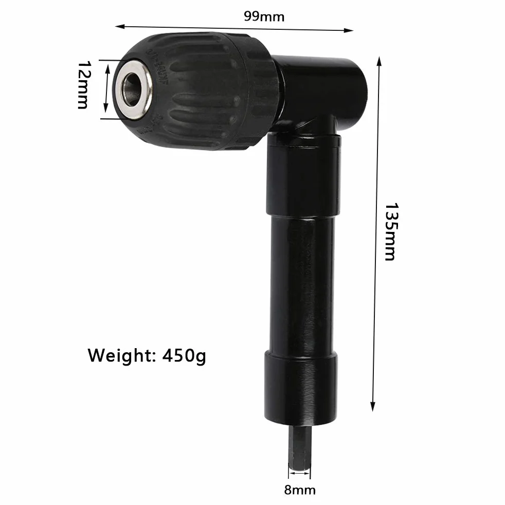 TIMESETL kątowe przedłużenie zagięcia 90° 0,8-10 mm adapter do wiertarki akumulatorowej 8 mm chwyt sześciokątny