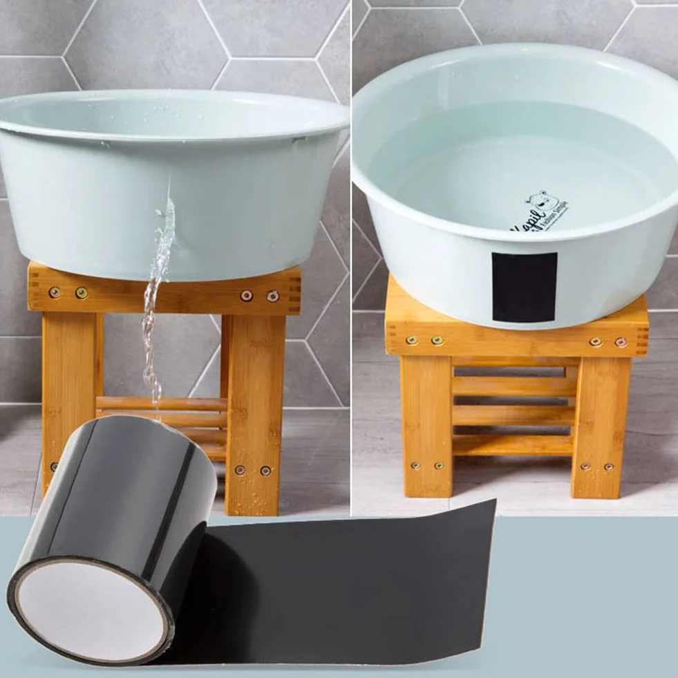 Taśma Wodoodporna, Zestaw Naprawczy Węża Ogrodowego Taśma Wydechowa Taśma Do Rur PVC Taśma Flex Seal Wodoodporna Taśma Do Nieszczelności Podczas Naprawy Rurociągów(10 * 10cm-Czarny)