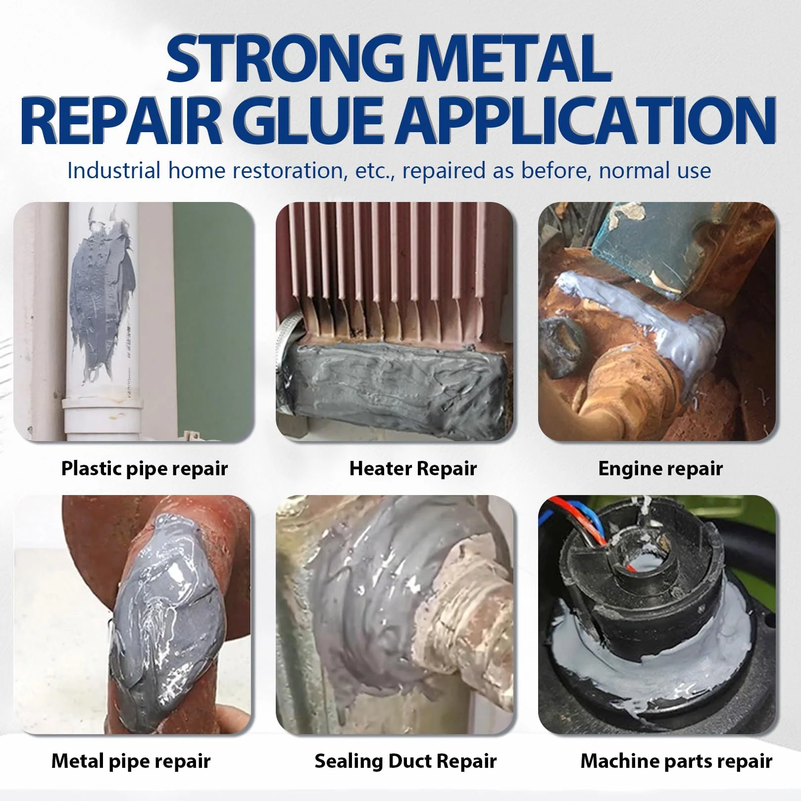Klej naprawczy do metalu, 160g kleju epoksydowego do metalu, ciężkiego obciążenia, odpornego na wysokie temperatury, klej odporny na metal do metalu, tworzywa sztucznego, stali nierdzewnej