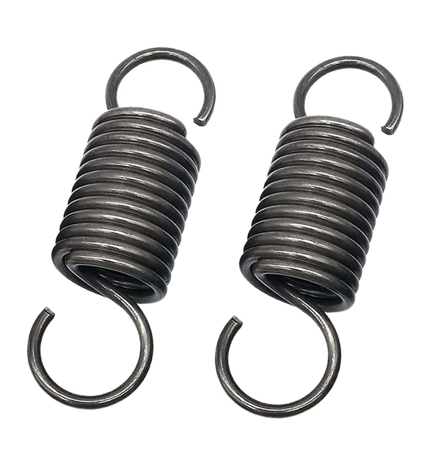 2 sztuki podwójnych haków sprężyn napinających, stal sprężynowa 1,4 x 8 x 400 mm, średnica drutu 1,4 mm, OD 8 mm, długość swobodna 400 mm