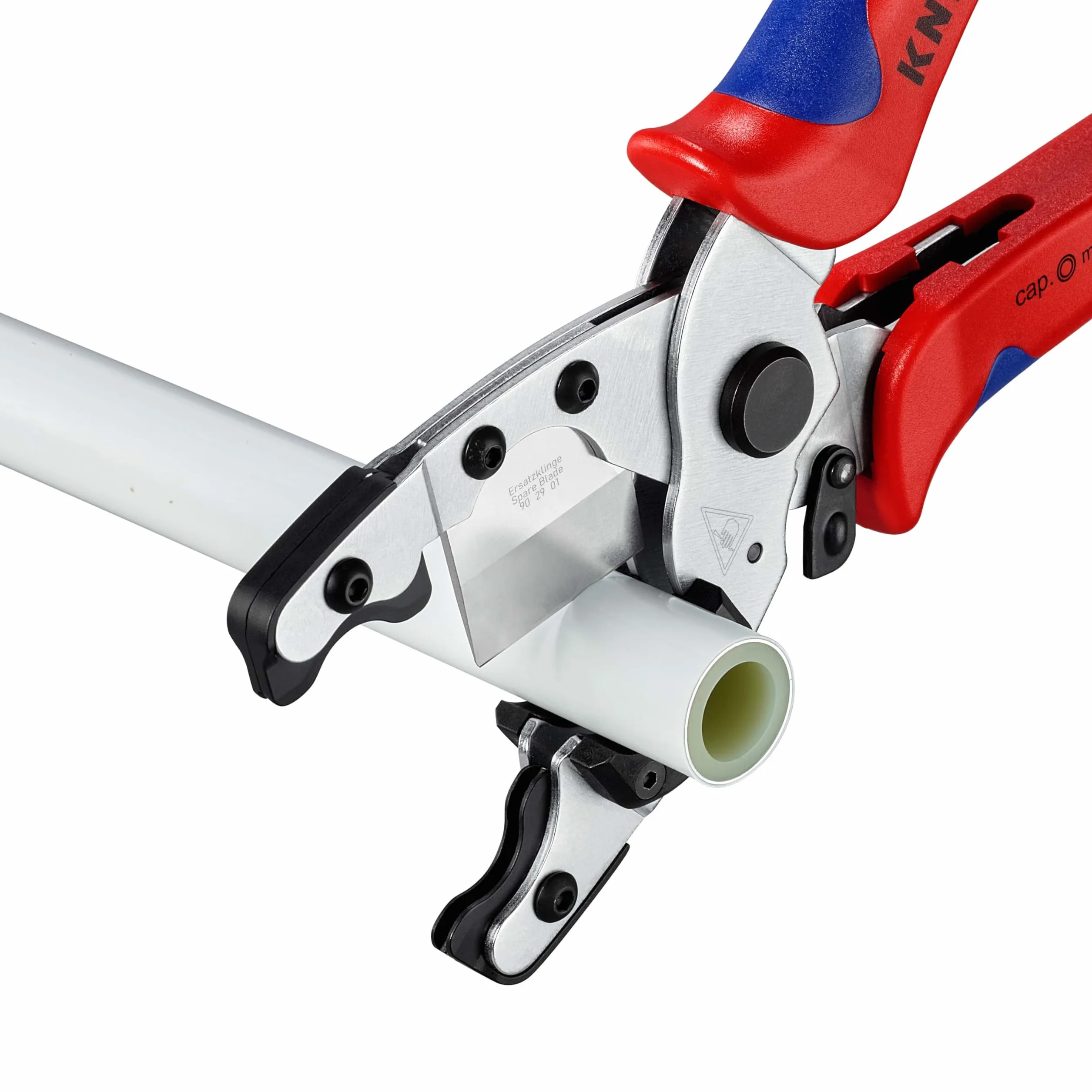 KNIPEX Obcinak do rur kompozytowych i ochronnych chromowany z osłonkami wielokomponentowymi 210 mm, 90 25 20