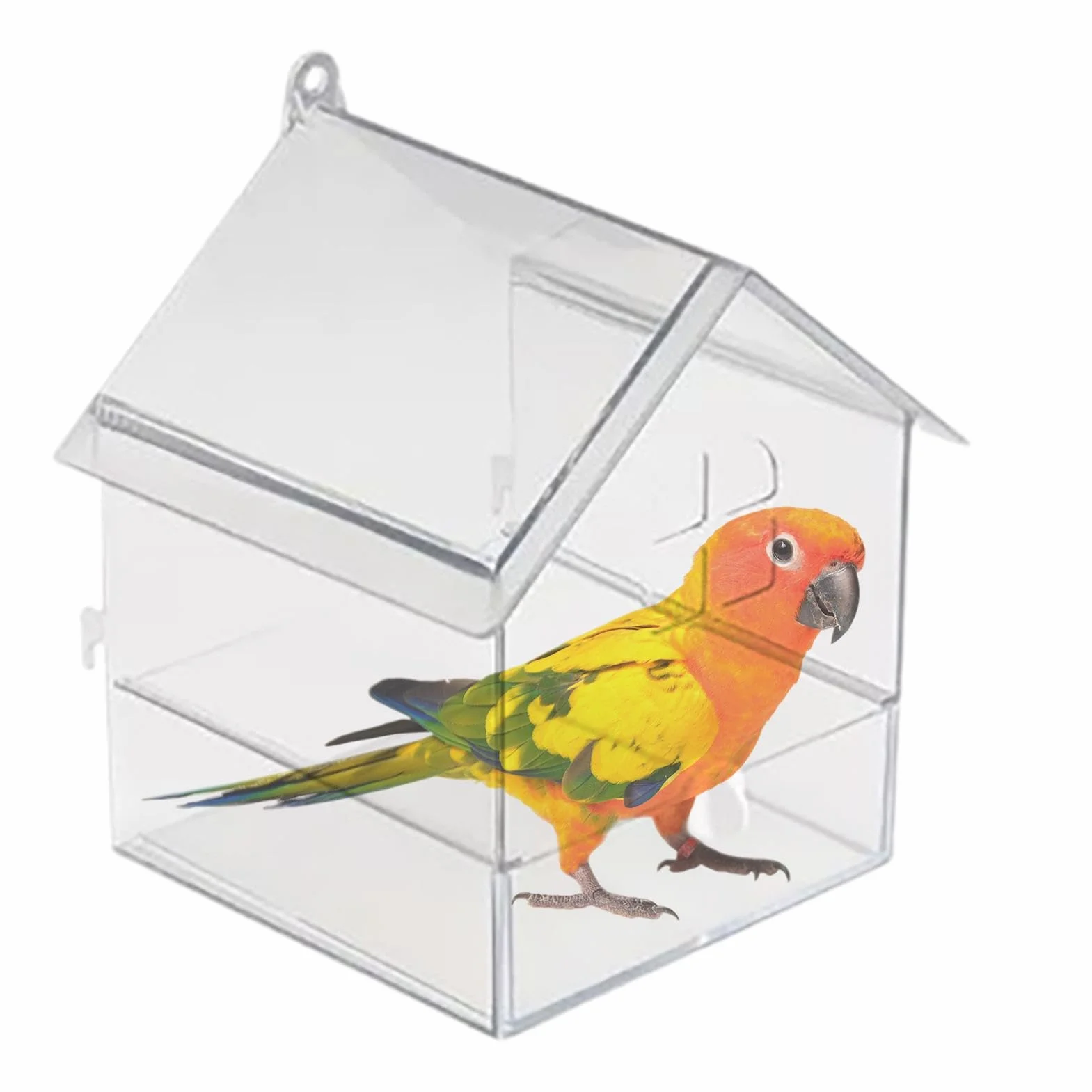Acrylic Bird Bath for Cage, Large No-Leak Bathtub, Drawer-Style Easy-Clean Design for Cockatiels Small Birds