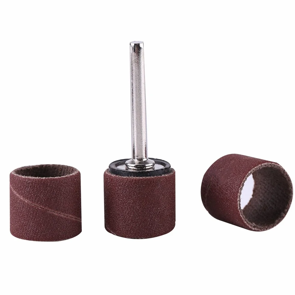 Cylinder szlifierski Akozon, 100 szt. Bęben + 1 szt. Trzpień korbowodu dla Rotary Drll papier ścierny zespoły tuleje wrzeciona zestaw do polerowania drewna Craft 80/320/600 Grit (320#)