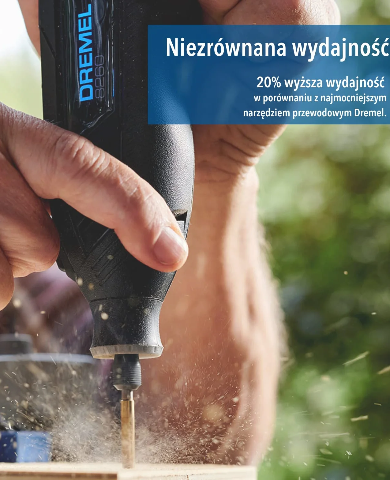 Dremel 8260, Akumulatorowe narzędzie wysokoobrotowe z silnikiem bezszczotkowym i aku. litowo-jonowym 12V 3Ah, zestaw z 5 akcesoriami, regulacja prędkości 5 000 – 30 000 obr./min