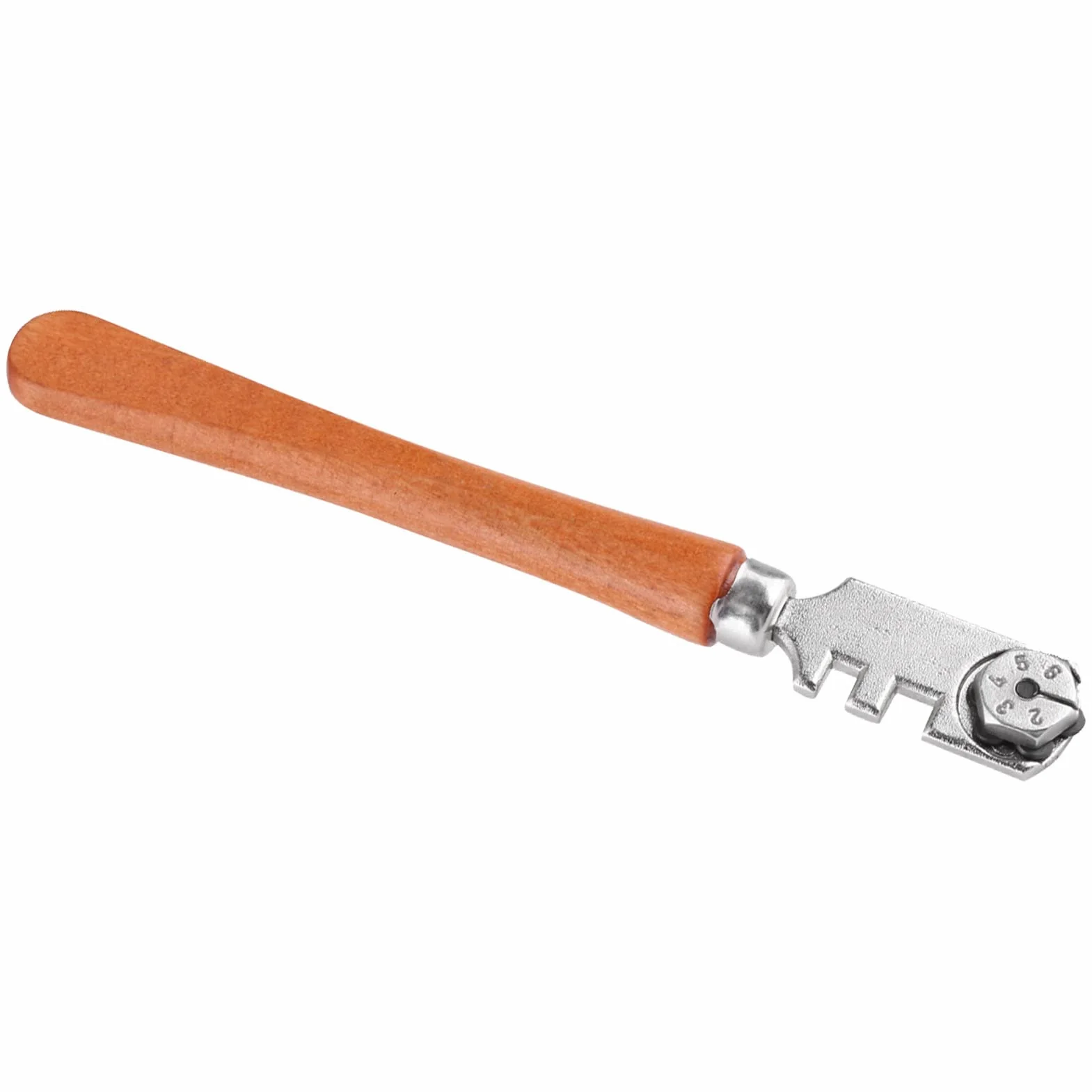 130MM Nóż do Szkła Profesjonalny Sześciokołowy Zestaw do Cięcia Ręcznego Narzędzie do Cięcia Rzemiosła z Drewnianym Uchwytem do Cięcia Płytek Szklanych i Ceramiki