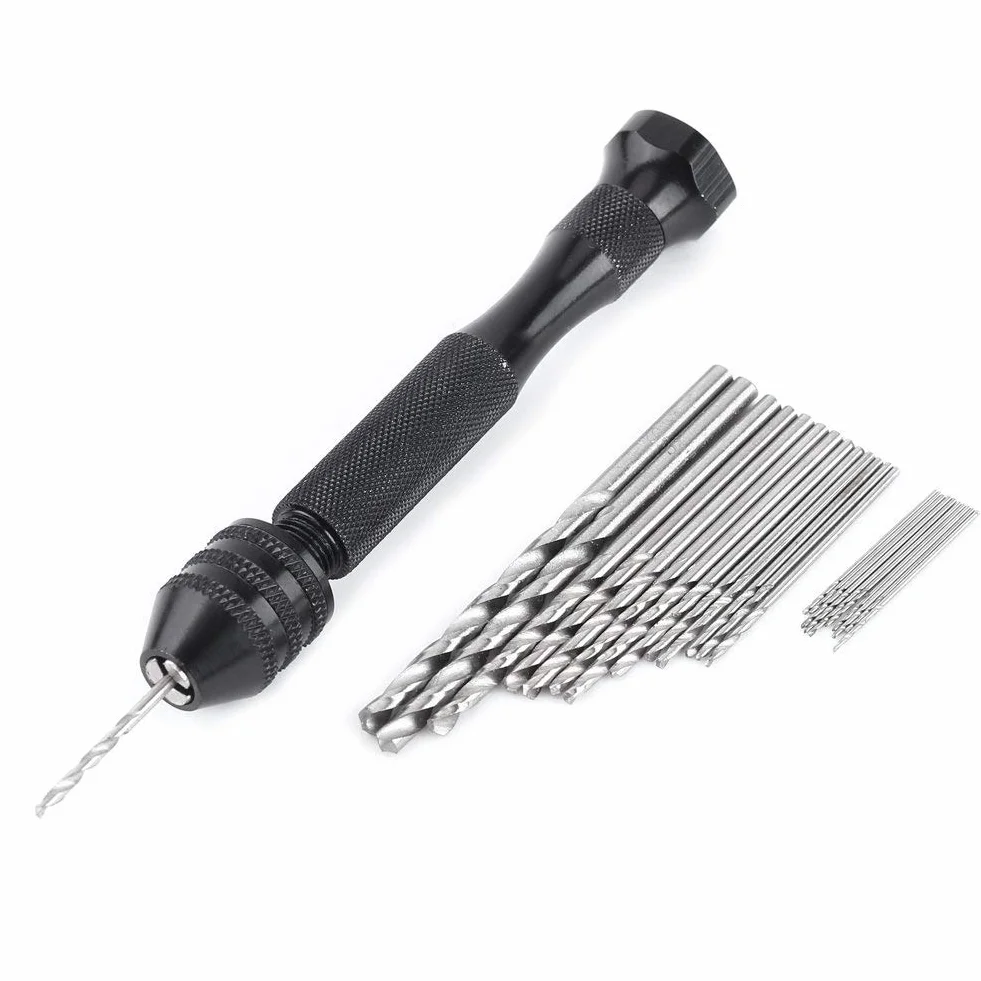 Chuck Range Chuck Ręczne Wiertło Kręte Zestaw Wierteł Krętych Micro Mini z 25 Wiertłami HSS Narzędzie do Wiercenia w Drewnie