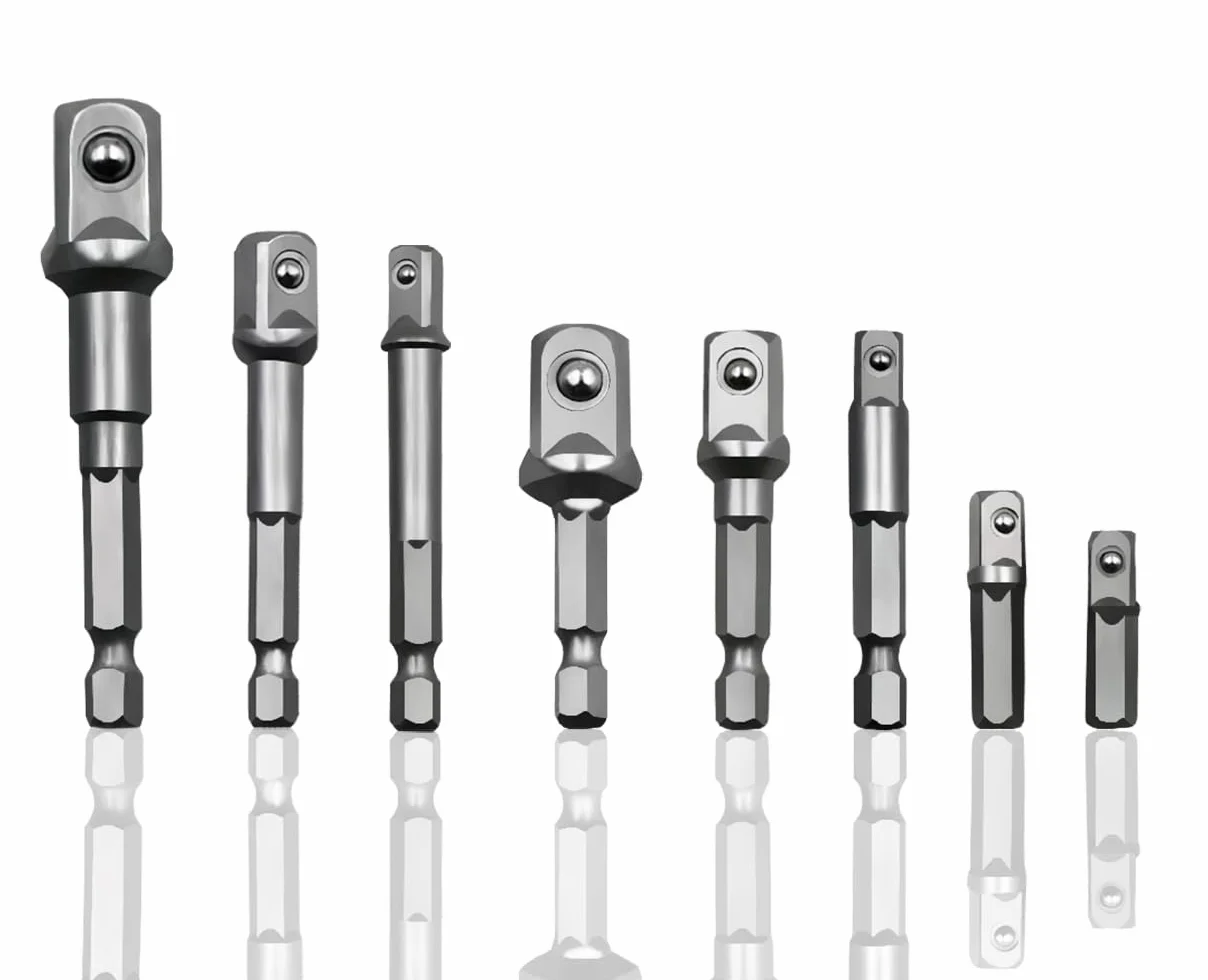 8-częściowy zestaw adapterów do kluczy nasadowych 1/2", 1/4", 3/8", zestaw adapterów do kluczy nasadowych z łbem nasadowym, do grzechotek, kluczy nasadowych