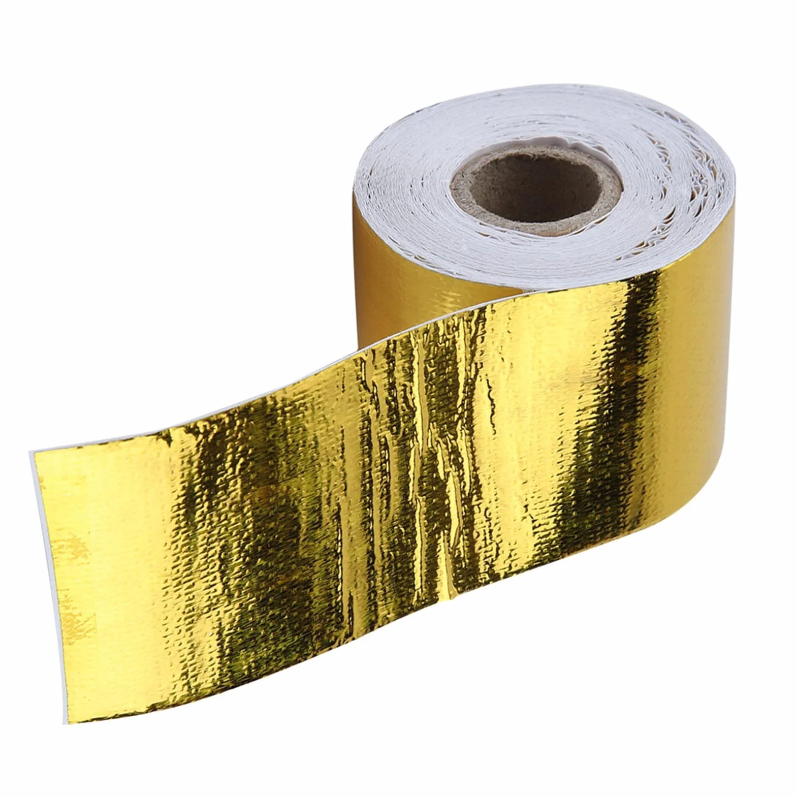 Taśma klejąca Aramox, 1 rolka złotej folii aluminiowej do samochodów, taśma odblaskowa do osłony termicznej (10 m x 5 cm)