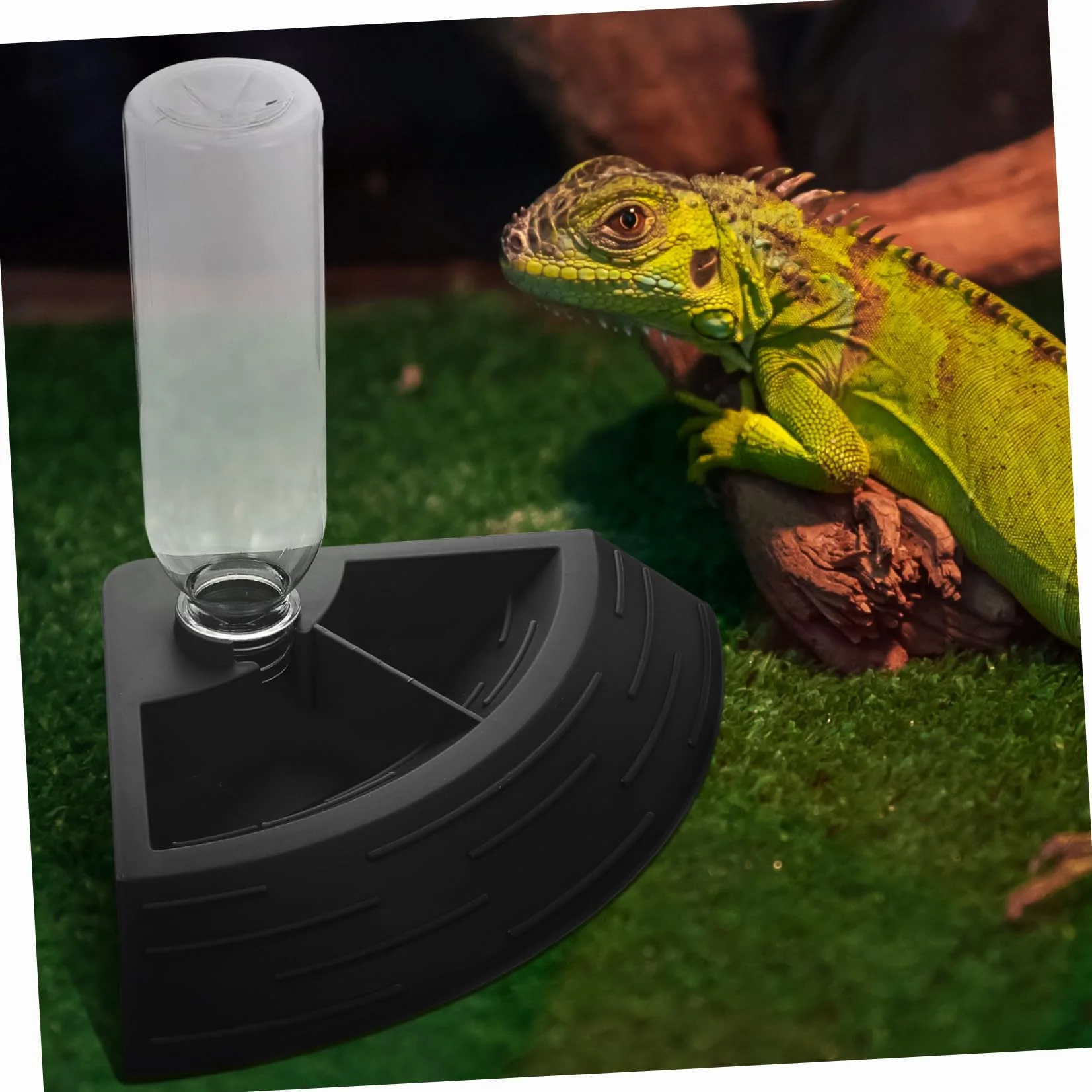 Happyyami Crawling Pet Water Dispenser dla Jaszczurek z Podstawą Łatwy Czyszczeniu Stabilny
