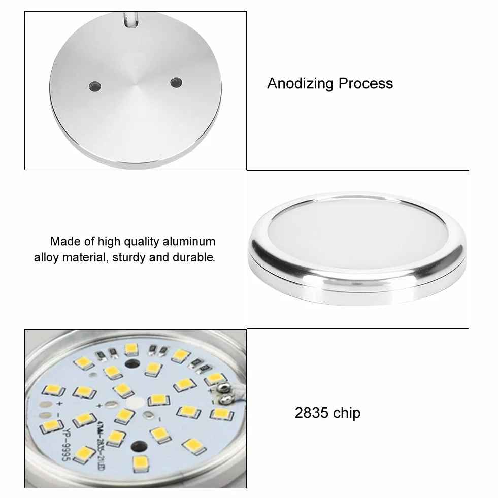 Oświetlenie Podszafkowe LED, Wysokiej Jakości Stop Aluminium, Wysoka jasność, 250 Lm, 12 V DC, 2,5 W, Ciepła Biel, Kąt Rozsyłu światła 120°, Prosty W Montażu, do Szafy, Szafki,