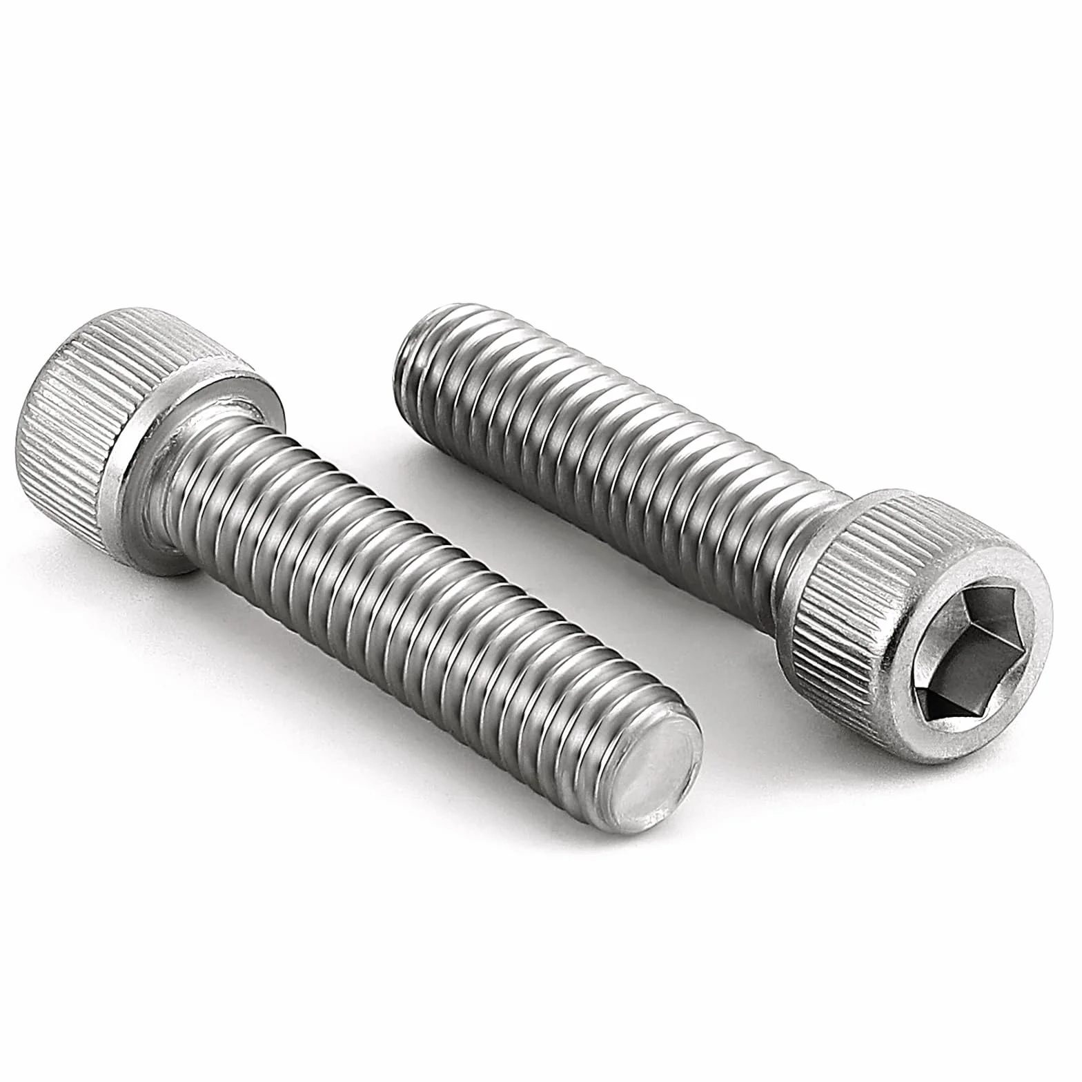 Śruby z łbem walcowym M8-1,25 x 90 mm, metryczne, imbusowe, stal nierdzewna 304, pełny gwint, jasne wykończenie, gwint maszynowy, 10 szt