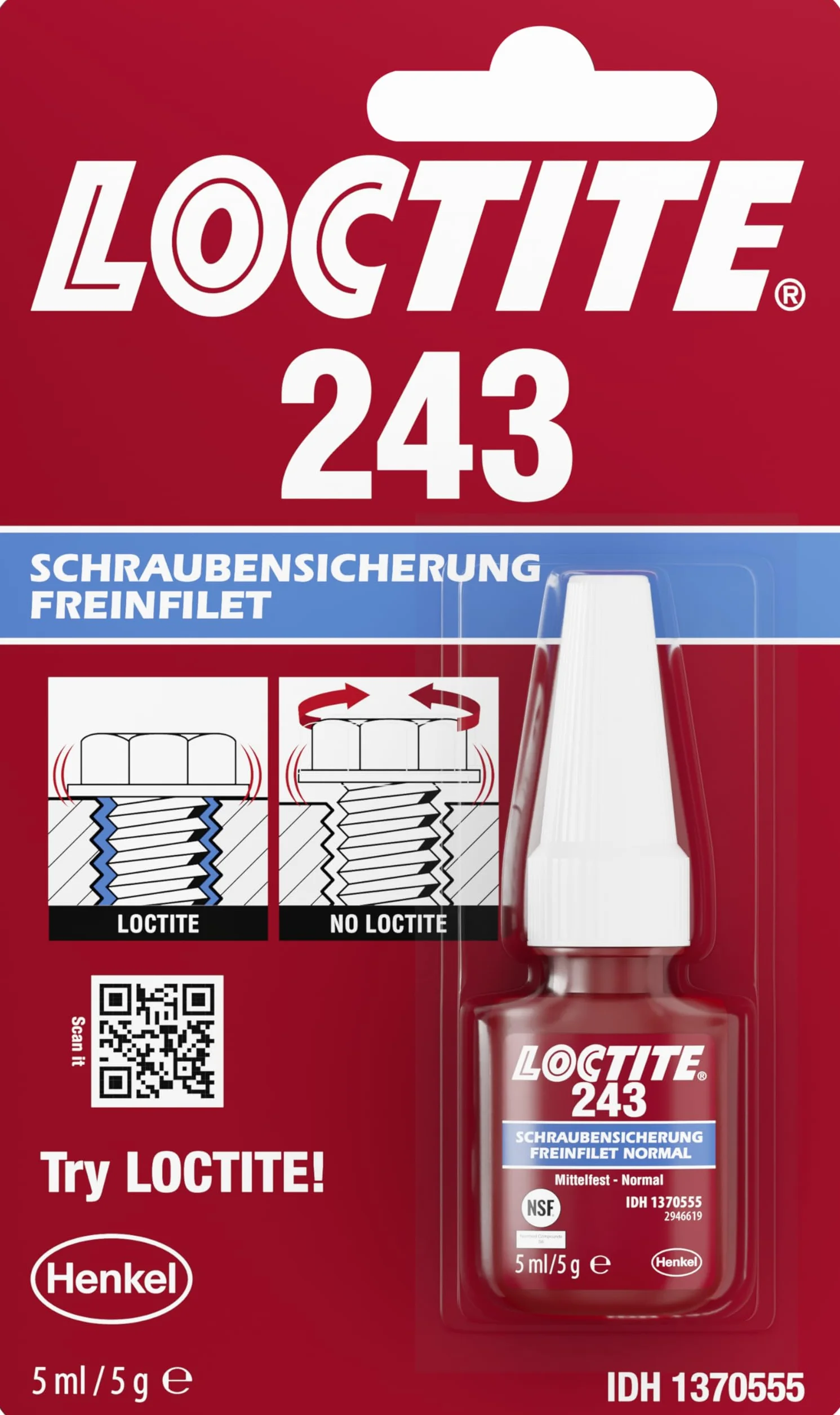 Loctite 243 Schraubensicherung 5 ml dunkelblau
