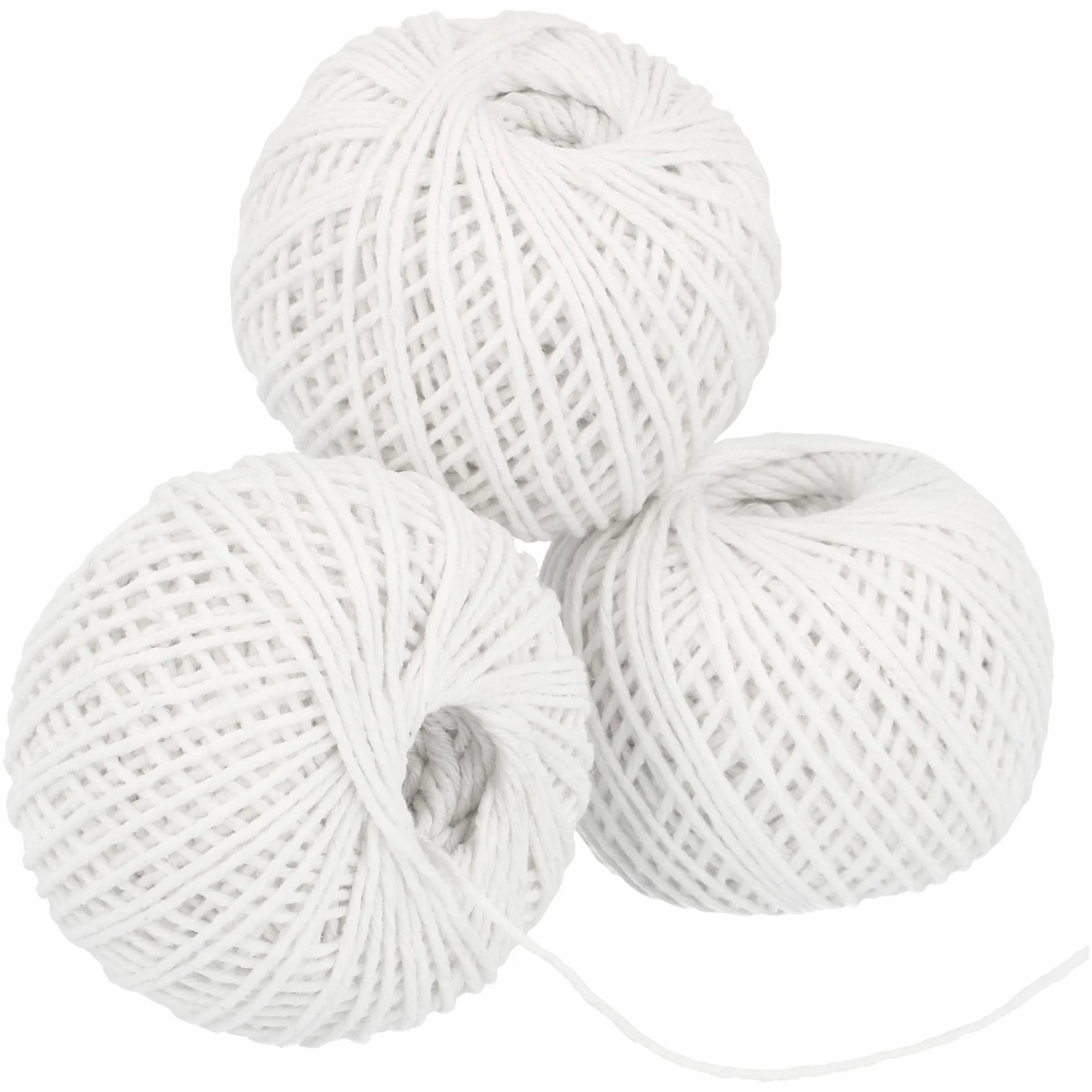 com-four® Sznurek do Pieczeni 180 m - 3x Klebki Sznurka Kuchennego - Wysokiej Jakosci Sznurek do Gotowania, Pieczenia & Grillowania - Bialy do Miesa, Drobiu, Ryb & Warzyw