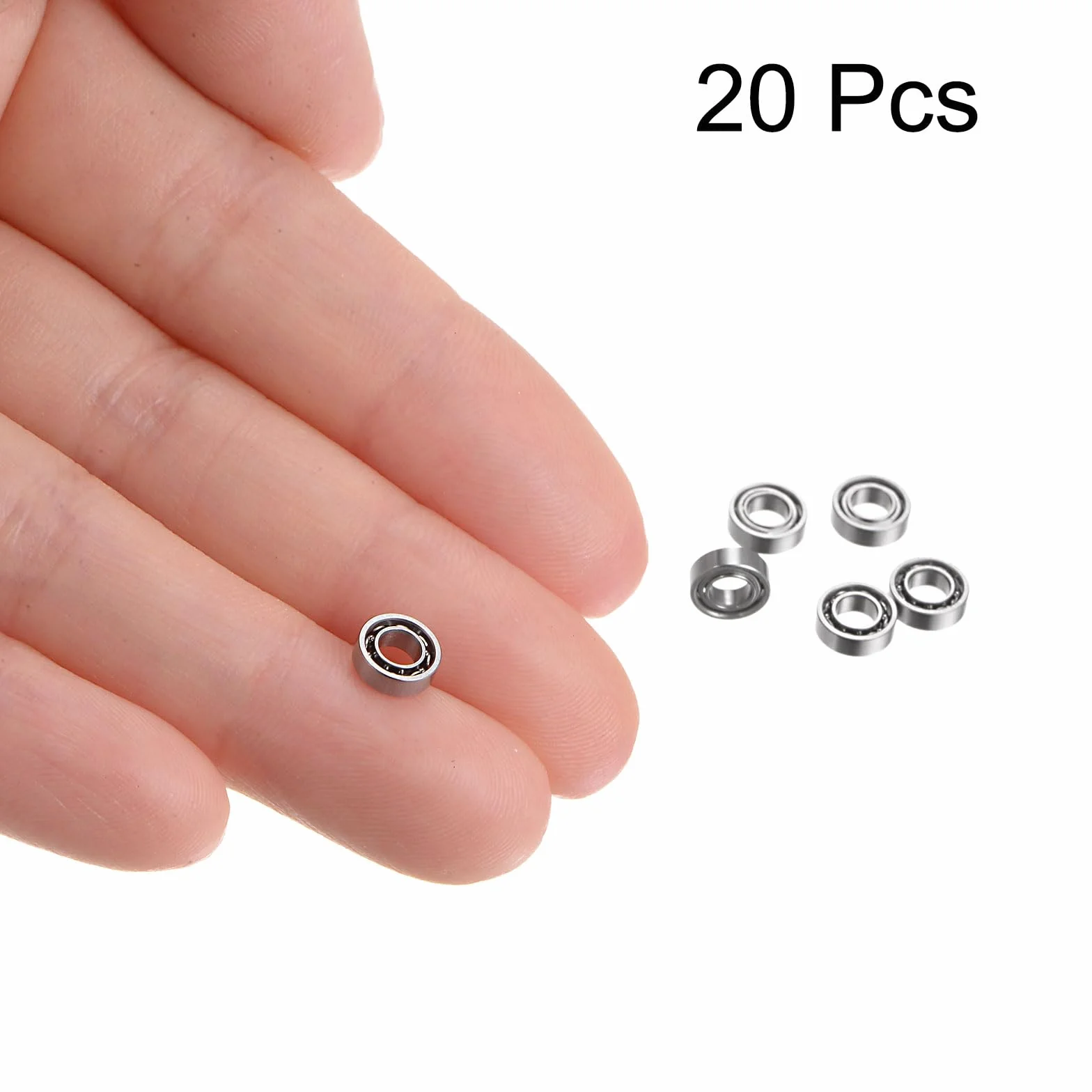 sourcing map 20 sztuk MR63 łożysko kulkowe 3 x 6 x 2 mm stal chromowana podwójnie ekranowane P6 ABEC 3