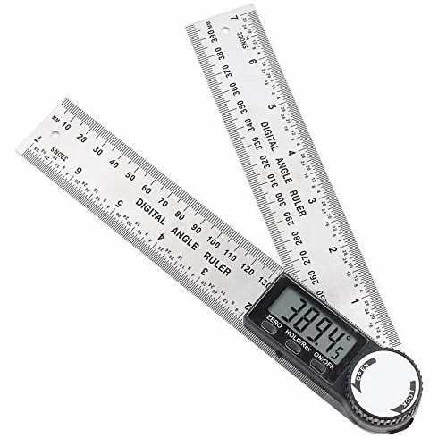 Kątomierz cyfrowy, 0-390 mm kątomierz cyfrowy 360° z wyświetlaczem LCD