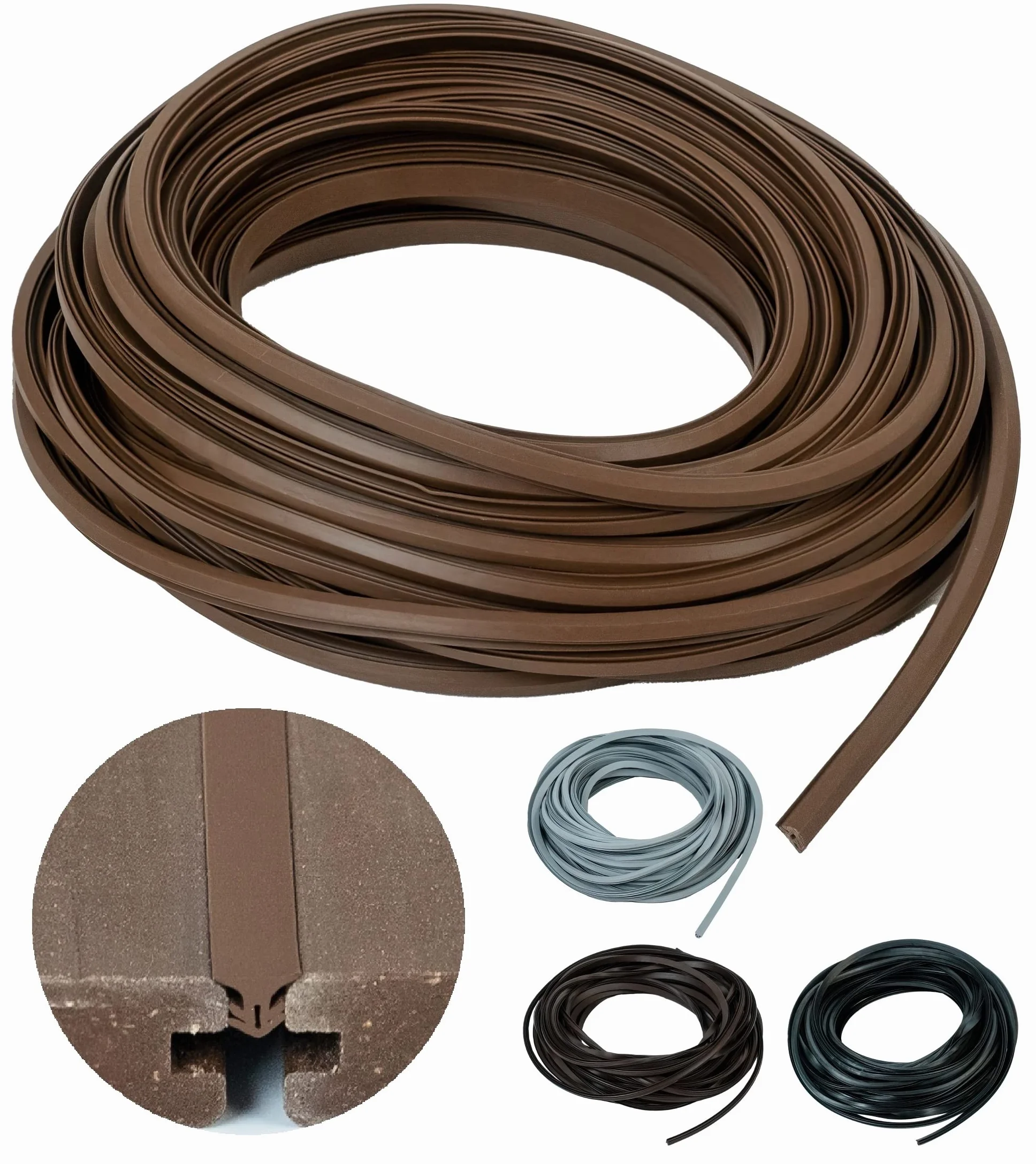 Taśma fugowa do desek tarasowych WPC 5-7 mm jasnobrązowa 1 m