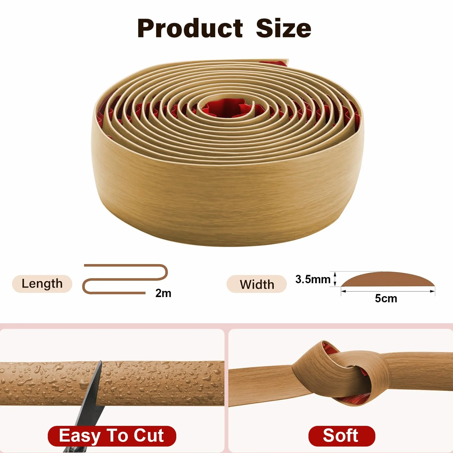 Listwa progowa PVC 5 cm samoprzylepna Aspen Żółty 2 m