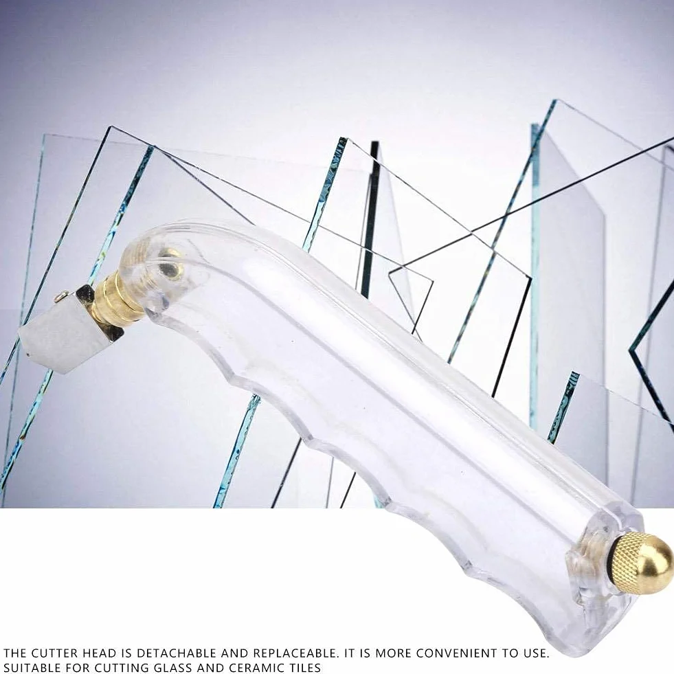 Fafeicy Glass Cutter, Ręczny ręczny nóż Grip do podawania oleju Zestaw do cięcia szkła do cięcia płytek ceramicznych Automatyczne smarowanie