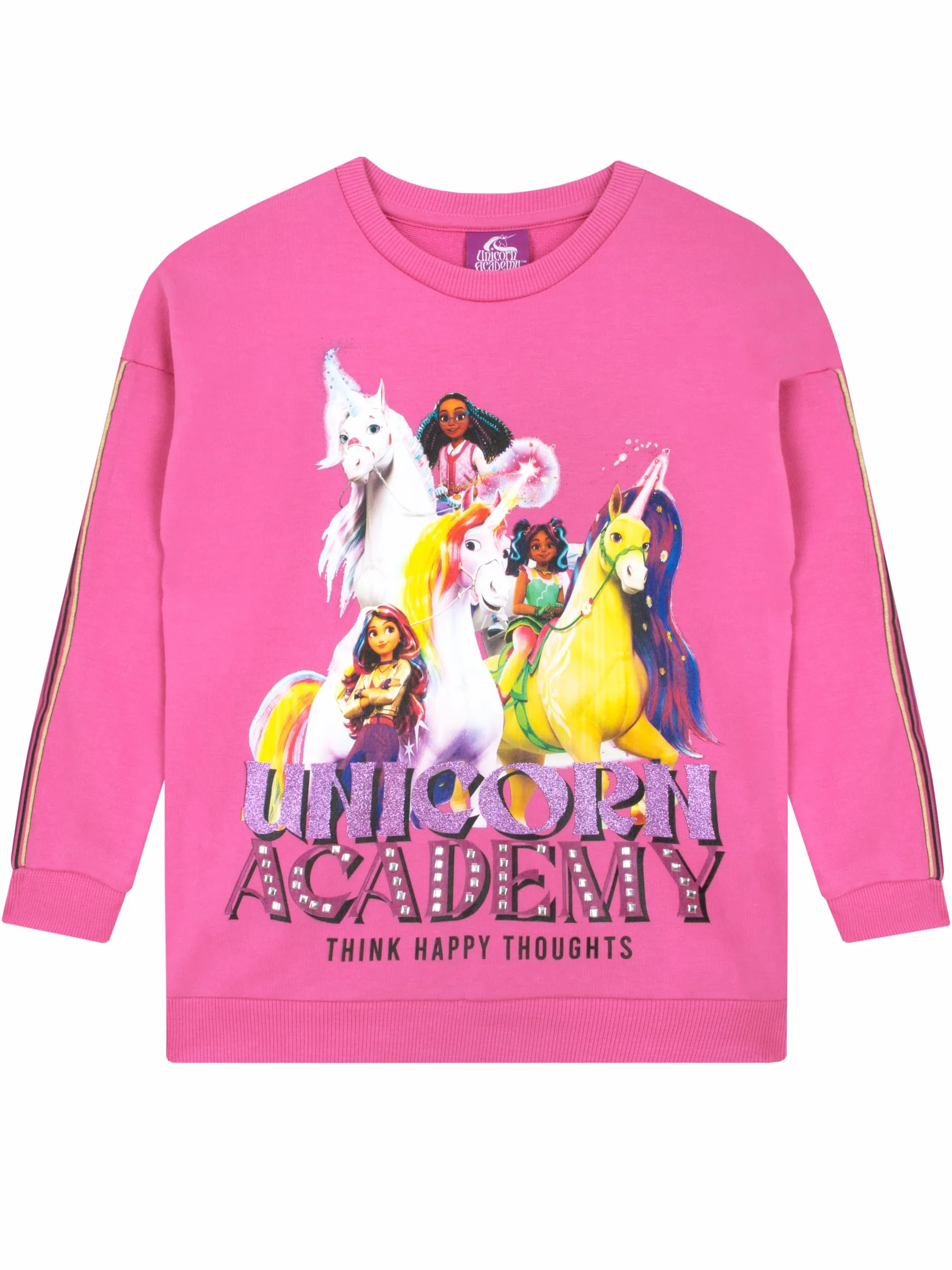 Bluza Dla Dziewcząt Z Akademii Jednorożców | Bluza Z Jednorożcem Dla Dziewcząt | Bluza Dla Dzieci Sophia I Wildstar | Różowy 122