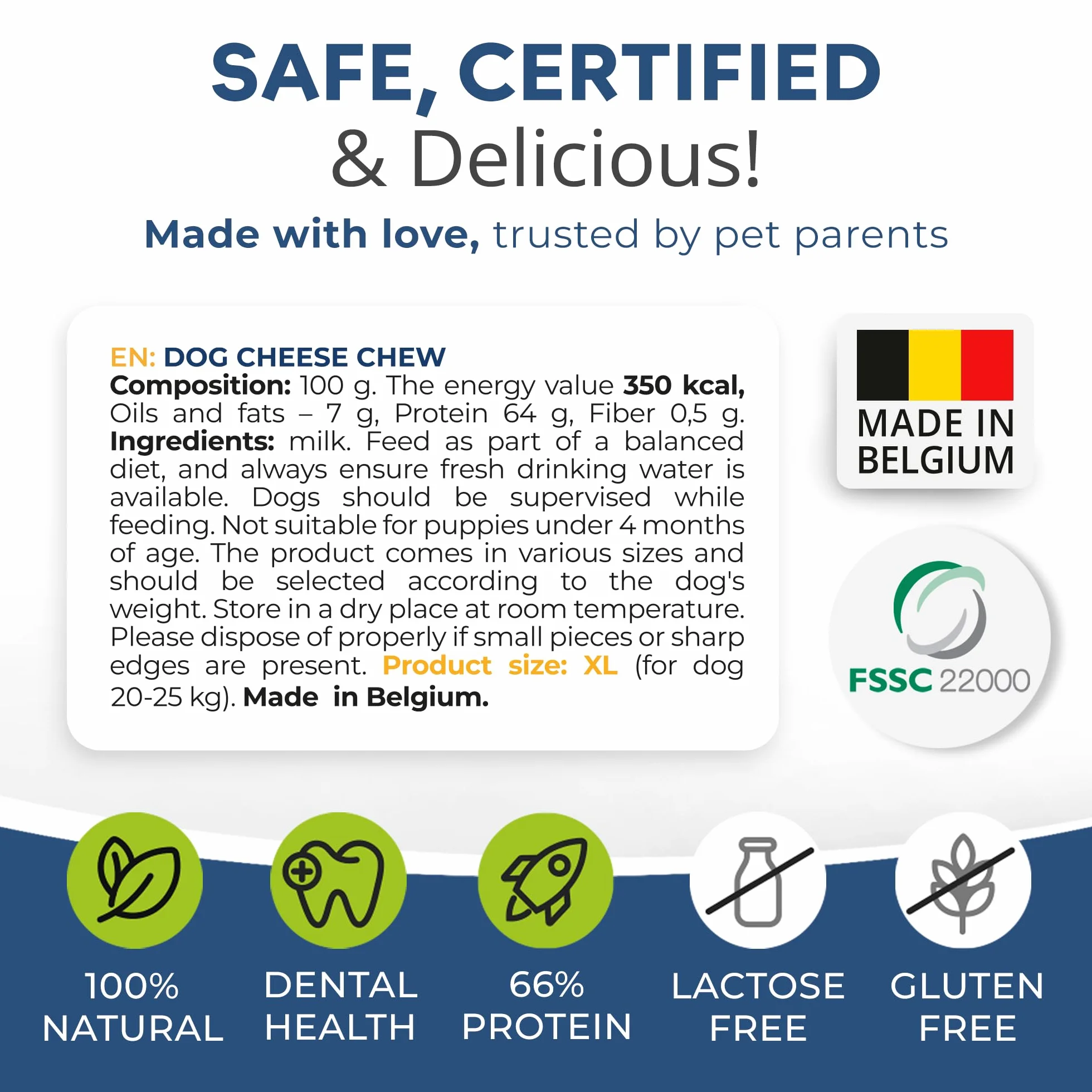 przysmak dla psów naturalny - ser do żucia dla psa - kość serowa – wytrzymały, zdrowy dla zębów product (272 g, 2 sztuki, XL)