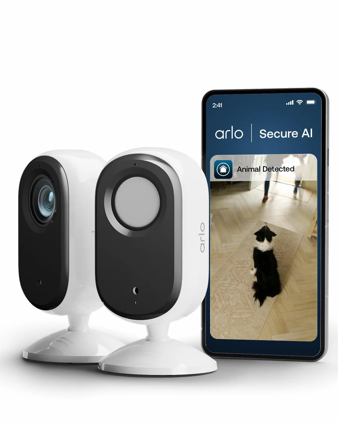 Arlo Essential 3 HD Kamery monitorujące wewnątrz (2), dwukierunkowy dźwięk, zasilanie kablowe, inteligentny dom