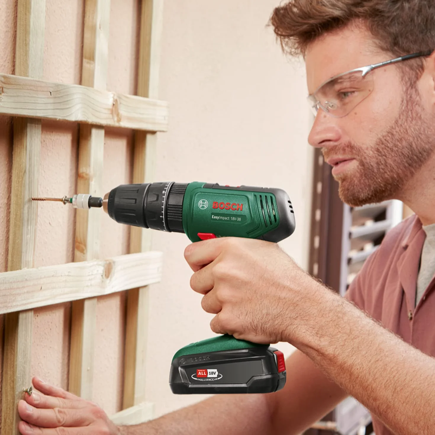 Bosch Home And Garden Easyimpact 18V-38 Wiertarka Udarowa, Czarny/Zielony, ‎21,6 x 5,7 x 19,5 cm; 2,31 kg