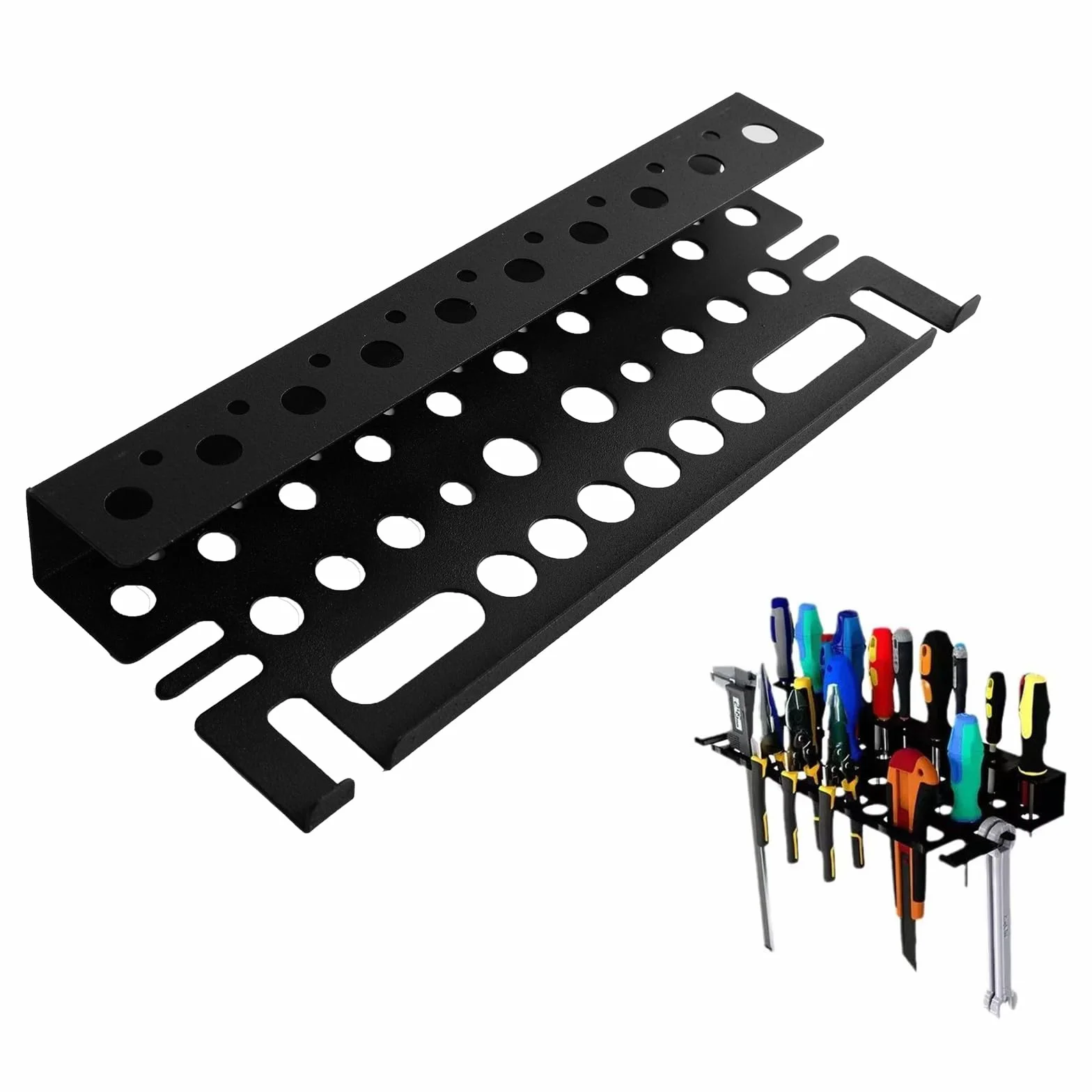 Organizer na narzędzia, montowany na ścianie, 40 cm, metalowy uchwyt na narzędzia, regał na śrubokręty, klucze, stojak na młotek, narzędzie ręczne do warsztatu, szopy, gara