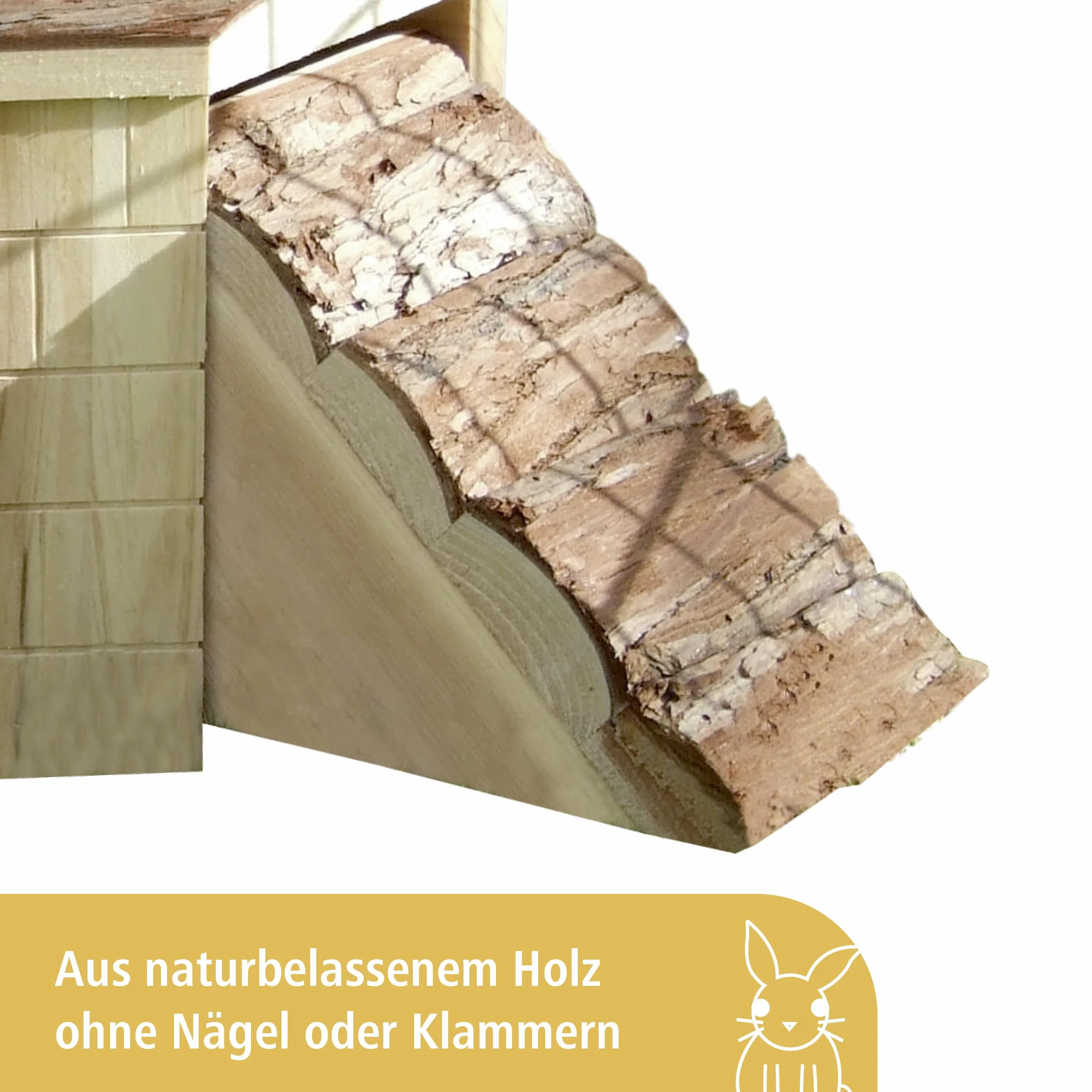 Kerbl Gineau domek świnia z rampami natura, 37 x 35 x 15 cm bez ramp 25 x 25 x 15 cm