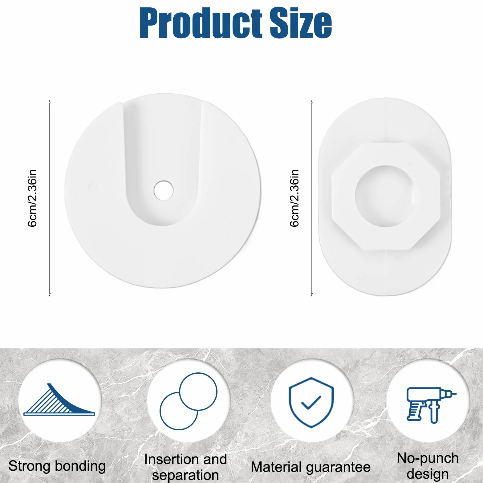 Samoprzylepny uchwyt cokołowy, 4 sztuki, biały uchwyt do gniazdka, listwa zasilająca, do organizacji gniazdka, routera, pudełka na chusteczki