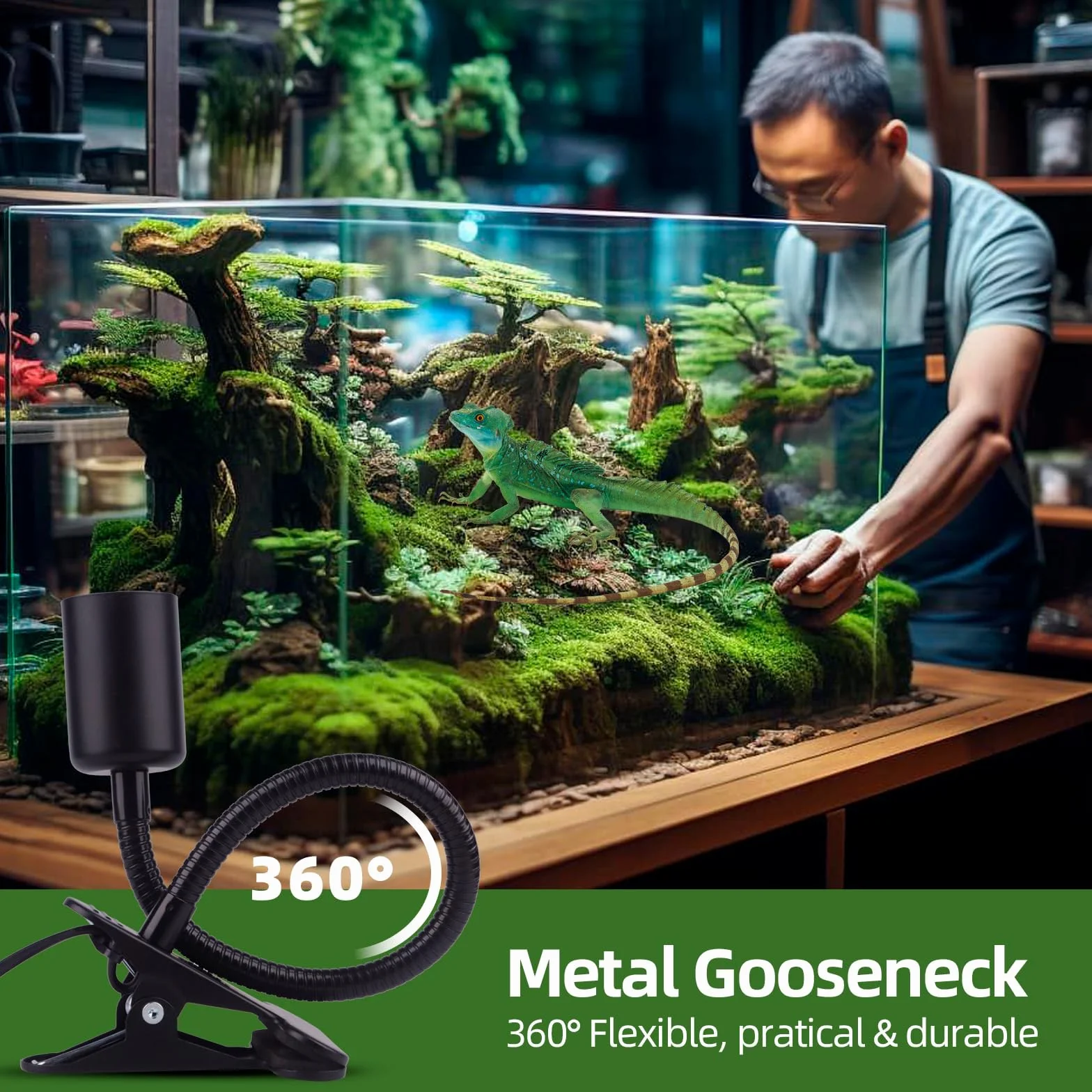 Oprawka lampy E27, czarna, z przełącznikiem i kablem, maks. 150 W, terrarium 220 V, ceramiczna oprawka E27 z zaciskiem do żółwia, gadów, lampa grzewcza (bez żarówki)