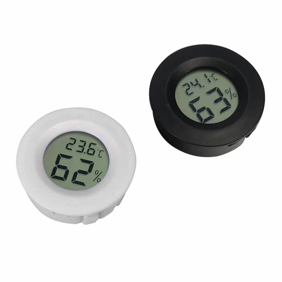 zalati Termometry dla gadów 2 szt. Wbudowany termometr higrometr 2 w 1 LCD do terrarium cyfrowy inkubator drobiu - 1 sztuka czarny i 1 szt. biały