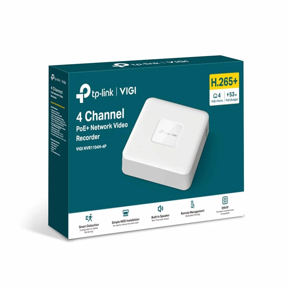 TP-LINK VIGI NVR1104H-4P 4-kanałowy rejestrator sieciowy PoE
