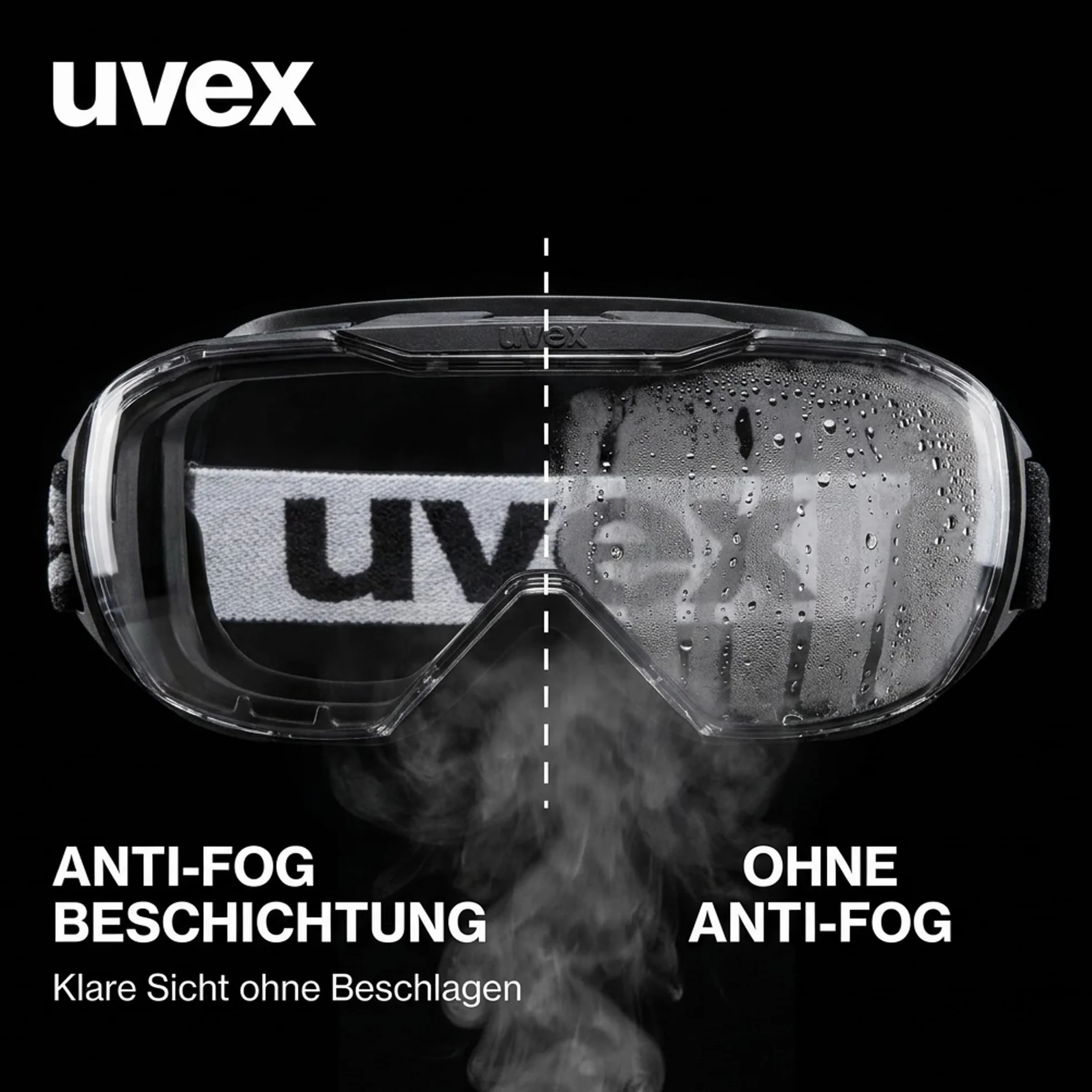 Uvex Megasonic Okulary ochronne dla osób noszących okulary odporne na zaparowanie i zarysowania