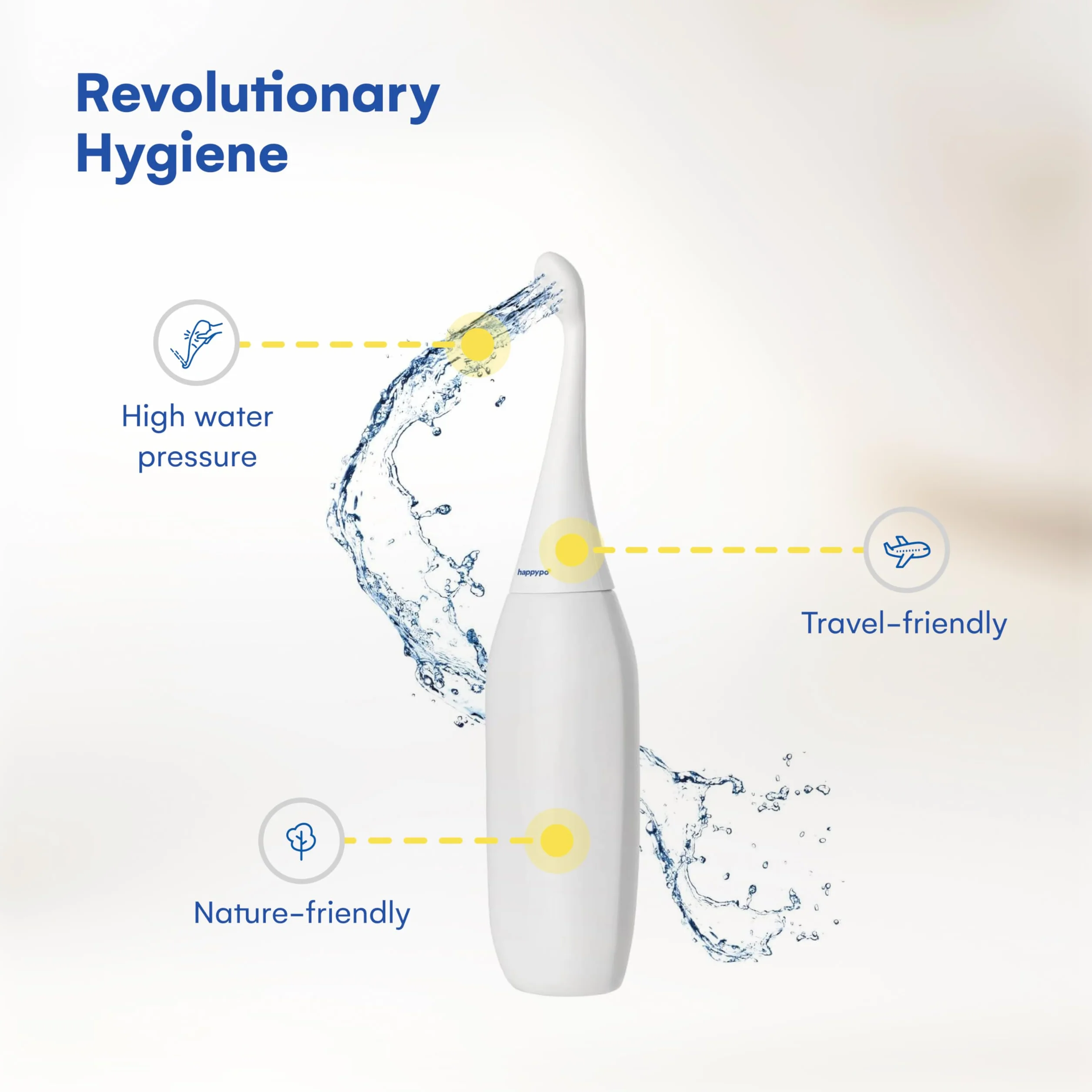 Happypo Po Shower 2.0 mobilny bidet podróżny intymny prysznic biały Easy-Bidet