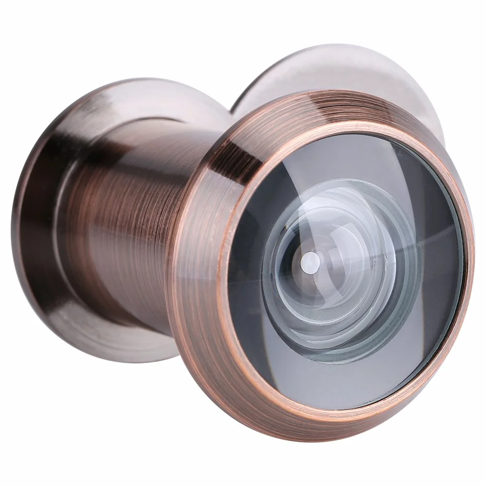 22mm220 Stopni Szerokokątny Wizjer do Drzwi, Szkło Optyczne Bezpieczeństwa w Domu i Materiał Mosiężny, Odpowiedni do Drzwi o Grubości 35~60mm Mm, Akcesoria do Drzwi(Czerwony Brąz)