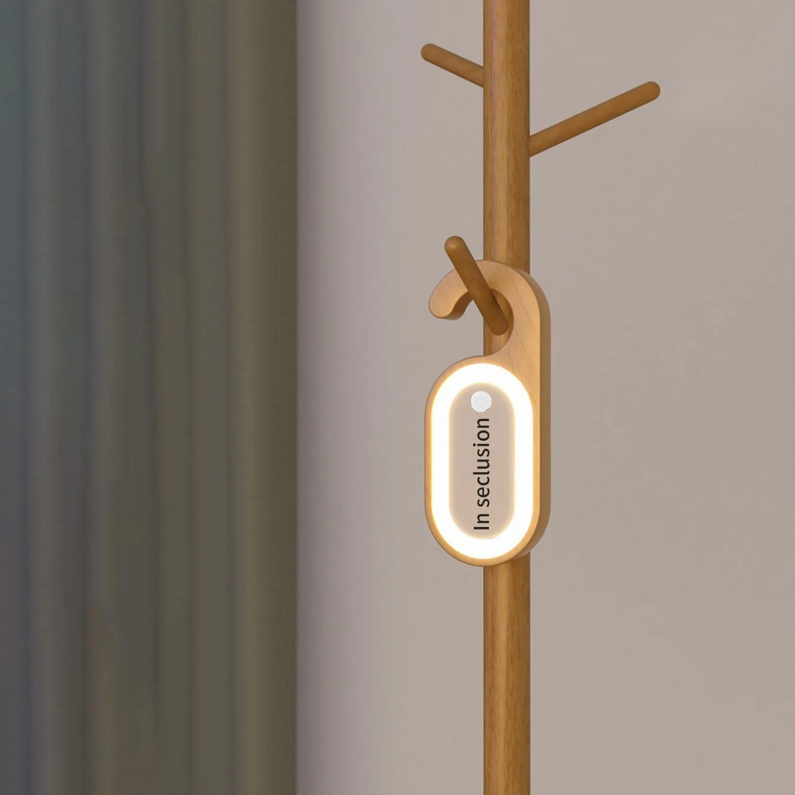 Drzwi Knob lampka nocna, drewniana lampa z wiadomościami Memo, czujnik ruchu Panel LED, akumulatorowa dekoracja oświetleniowa, idealne akcesoria do sypialni, łazienki, łazienki, entryway, rutyny snu
