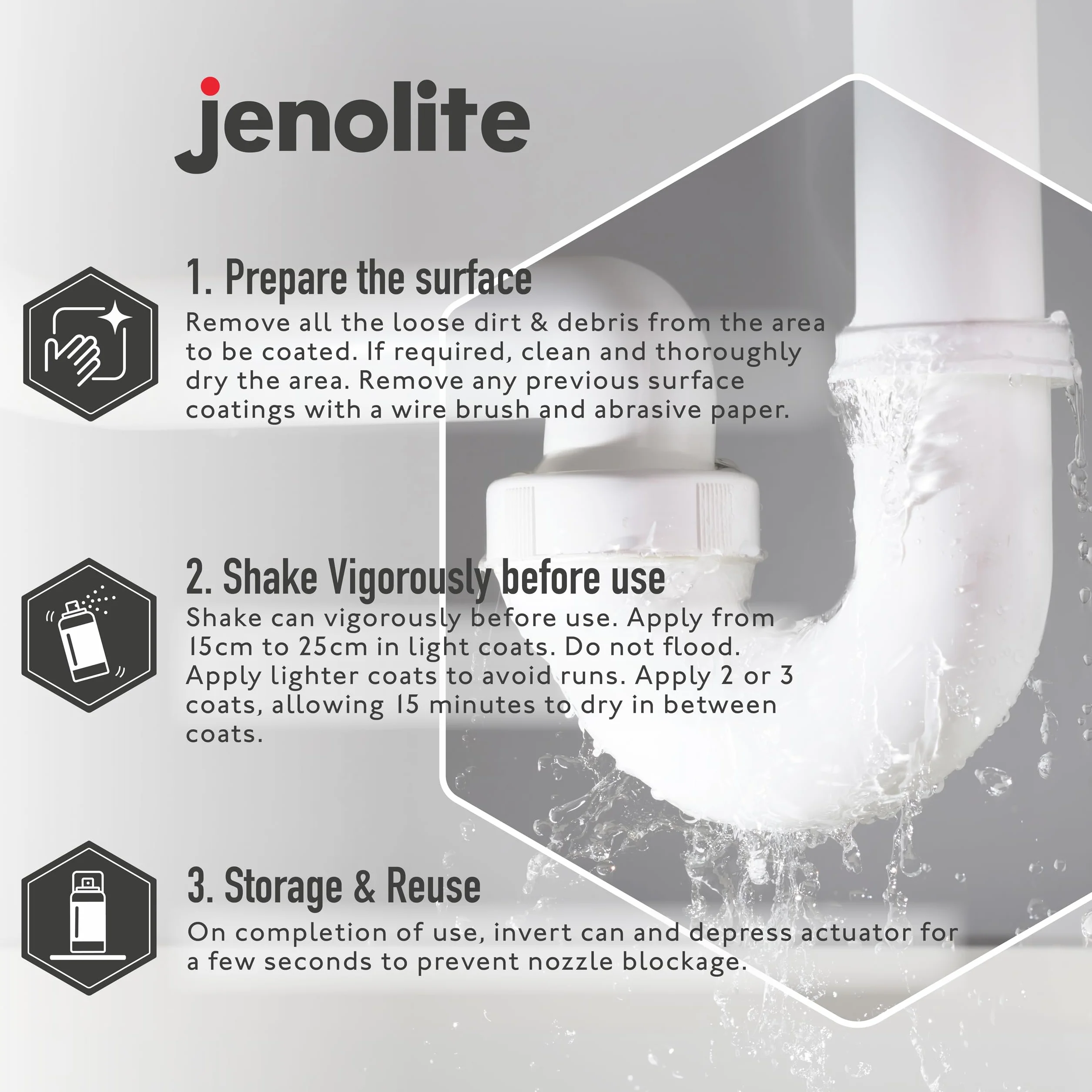 JENOLITE Stop Leak Sealer Spray, wodoodporny uszczelniacz, wypełniania, uszczelnia i zatrzymuje wycieki, przezroczysty, 400 ml