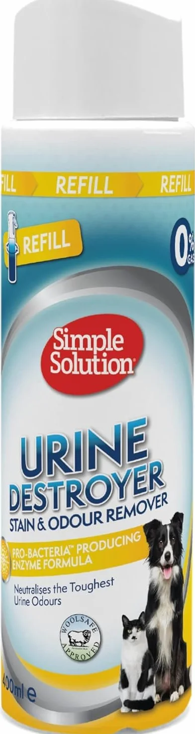Simple Solution Nowa technologia rozpylania uzupełniania, niszczyciela moczu Pet Stain and Odour Remover with Pro-bacteria Cleaning Power - 400ml