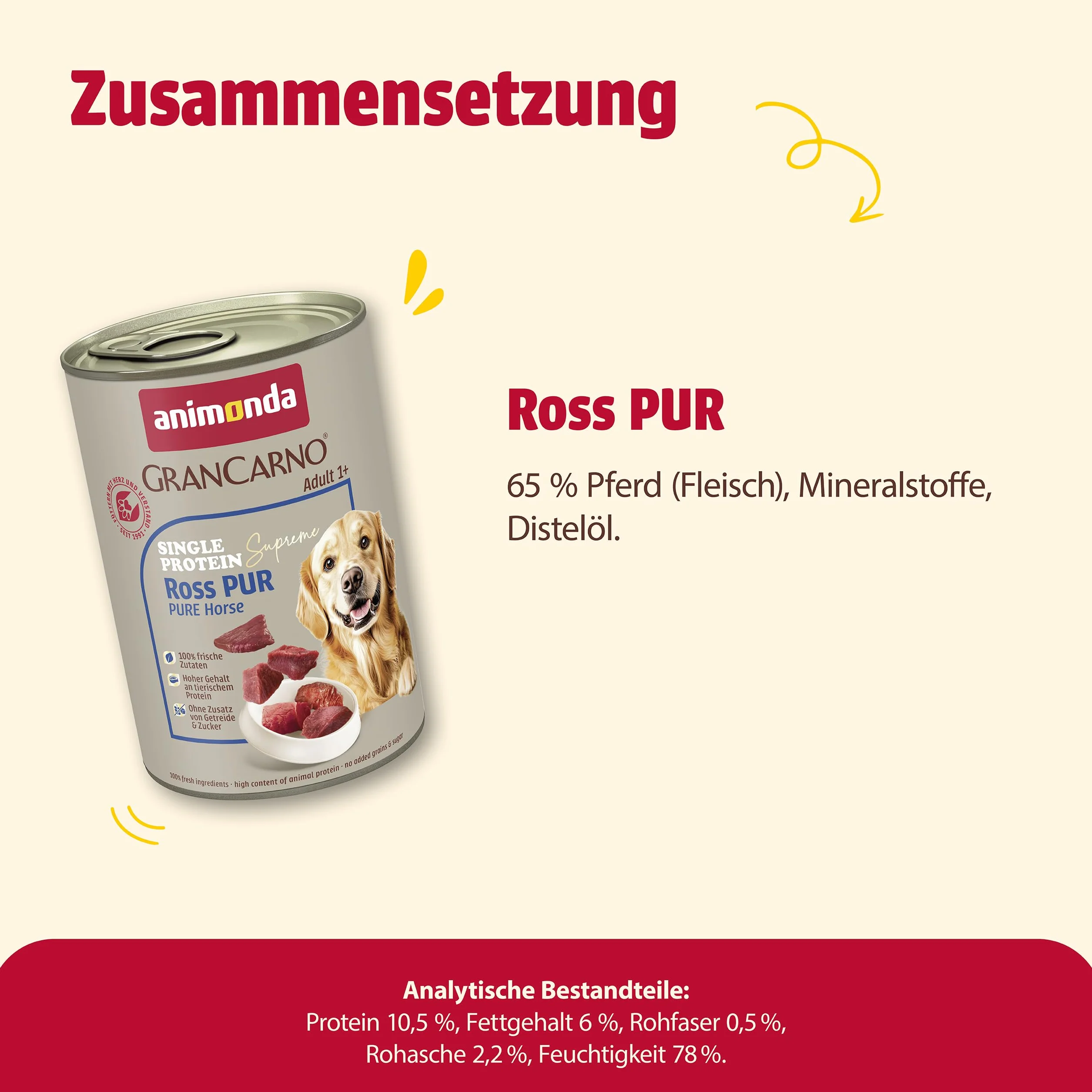 Animonda GranCarno Adult Ross pur 400g 6er Pack