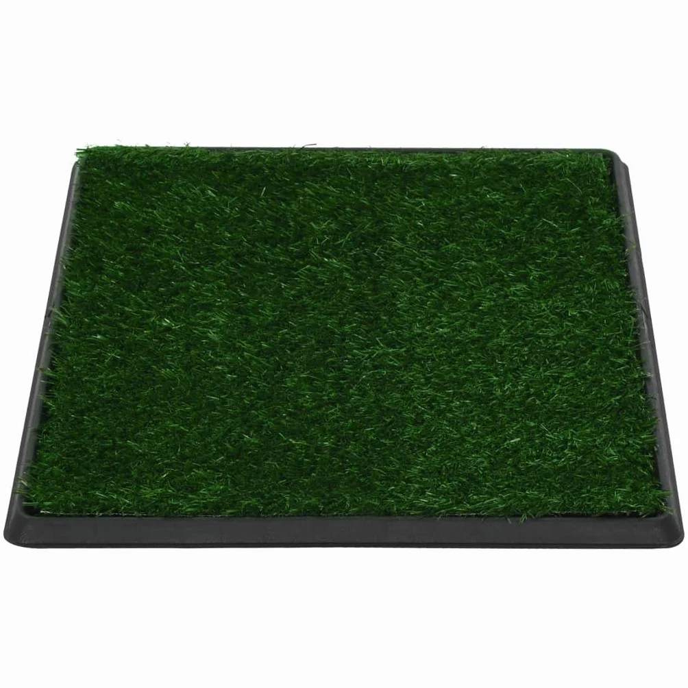 vidaXL Toaleta dla zwierząt z tacą i sztuczną trawą, zieleń, 64x51x3cm