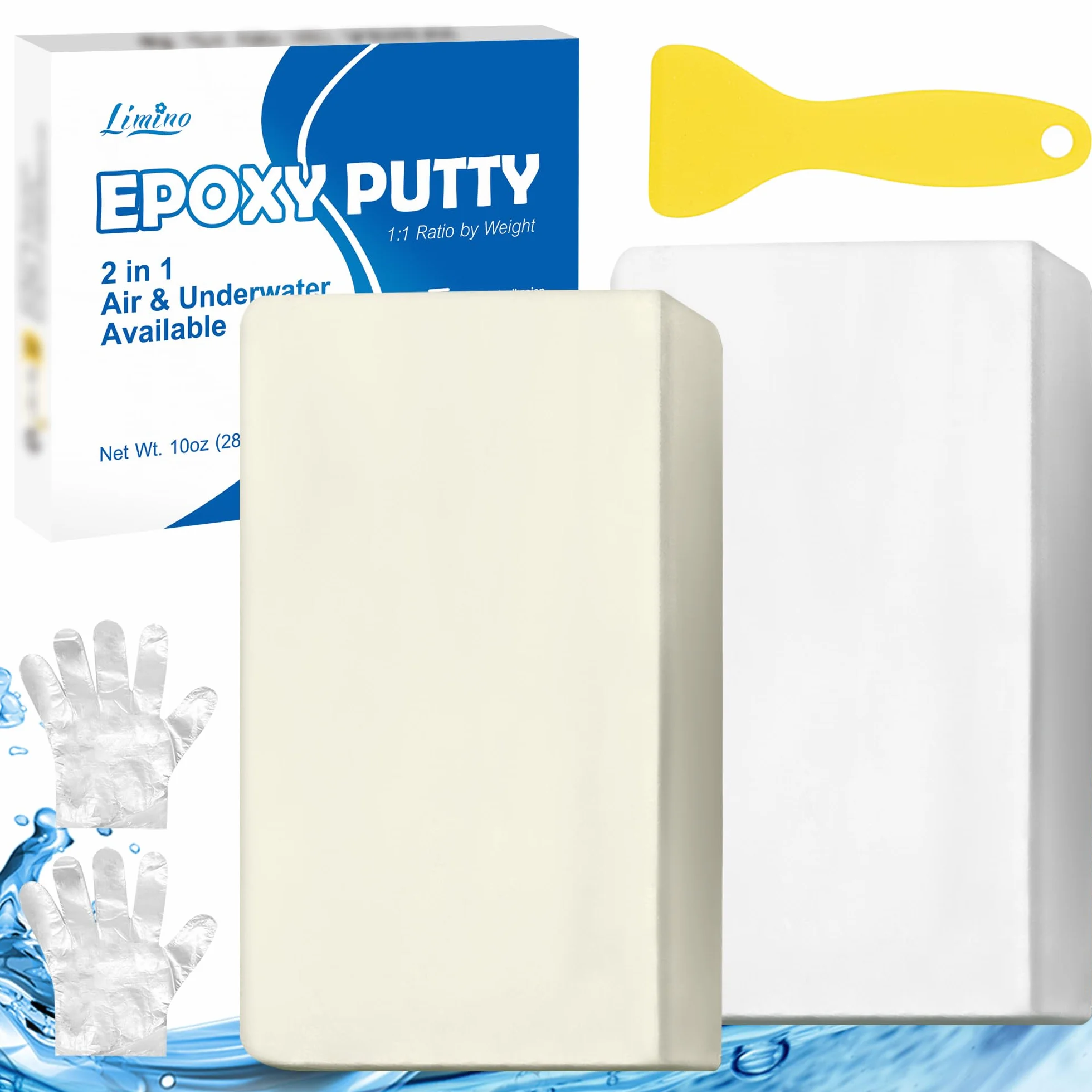 Putty epoksydowe, 10 uncji / 280 g, szybka naprawa, szpachla epoksydowa do naprawy wycieków, pęknięć, wypełnienia, 2 części gliny rzeźbiarskiej do klejenia metalu, płytek, ceramiki, tworzywa