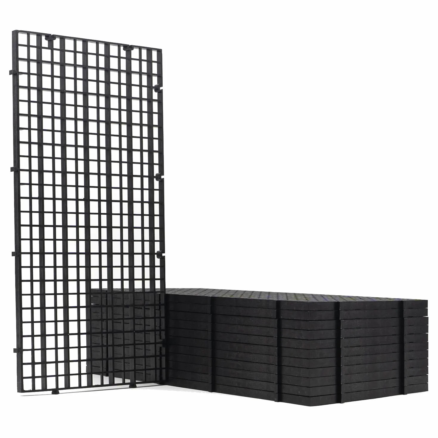 LINLAN 12 sztuk 15 x 30 cm (5,9 x 11,8 cala) Plastikowa kratka akwariowa, dzielnik akwarium, filtrowanie i ochrona dna DIY (kolor czarny, bez akcesoriów)