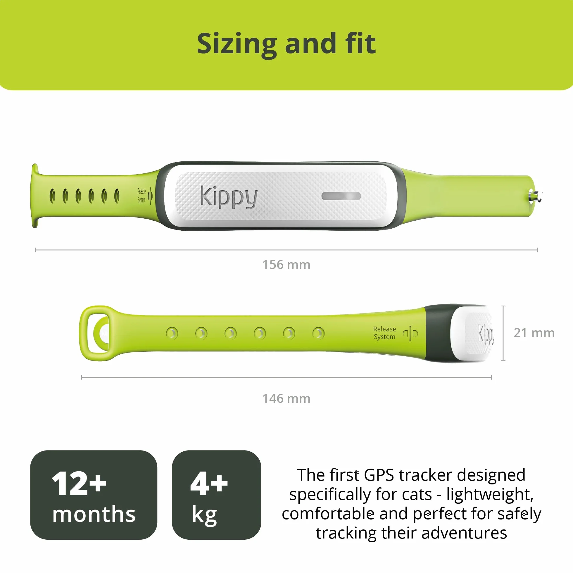 Kippy CAT V2 – Obroża GPS dla kotów – Lokalizator i tracker zdrowia oraz aktywności – Obroża GPS z systemem anty-samodławiającym – Tworzenie wirtualnych stref bezpieczeństwa