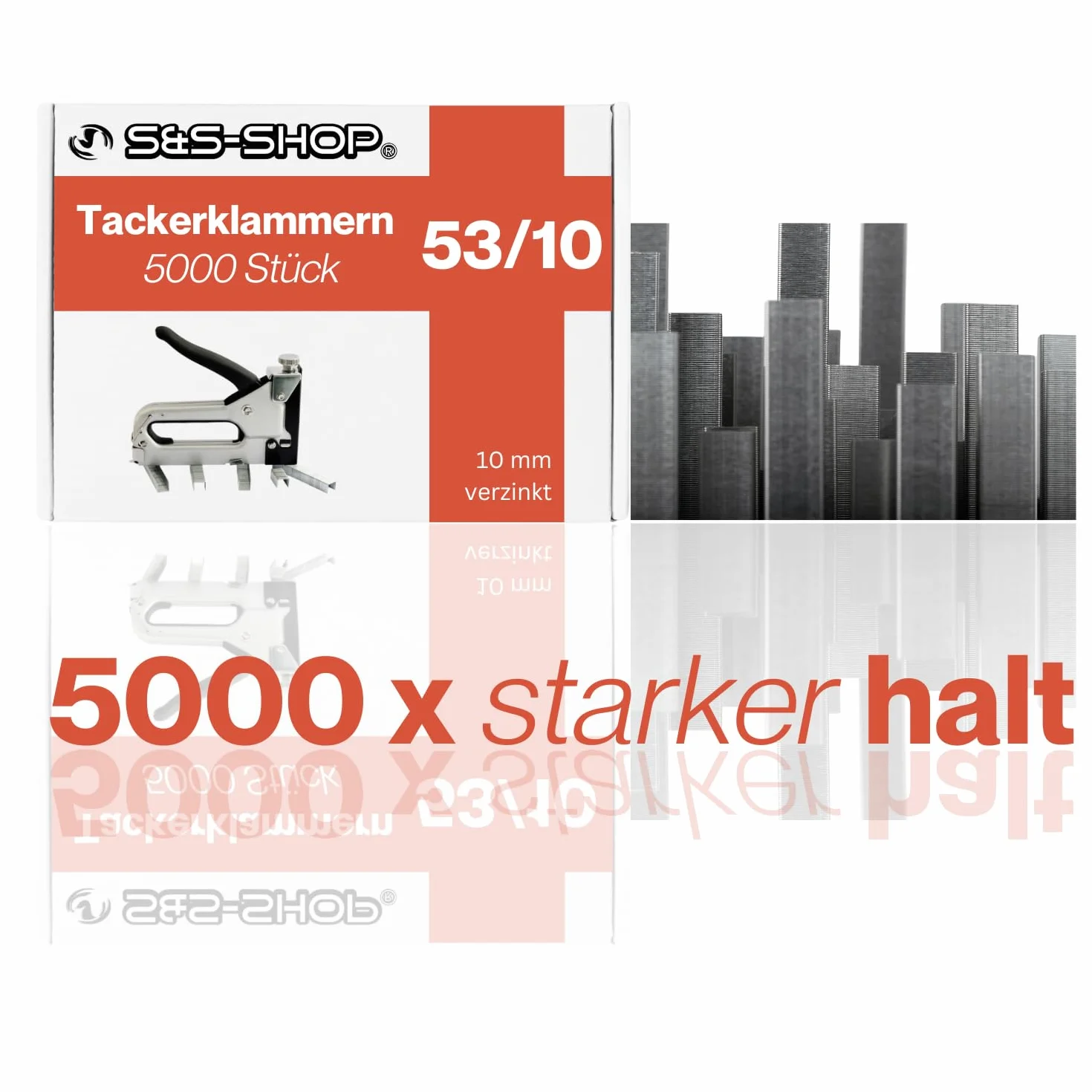 S&S-Shop Zszywki Typ 53, 5000 Sztuk, Srebro, 10/11,4 mm