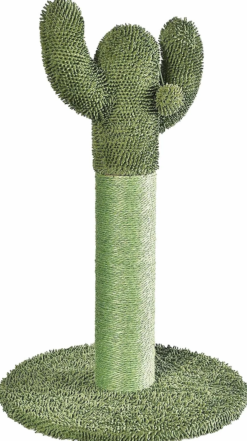 Amazon Basics – drapak dla kota z motywem kaktusa, 65 cm, szary.